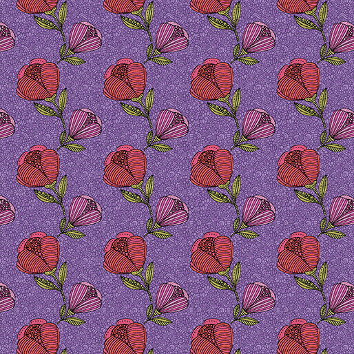 Alluring Peacock - Pebble Floral - Purple