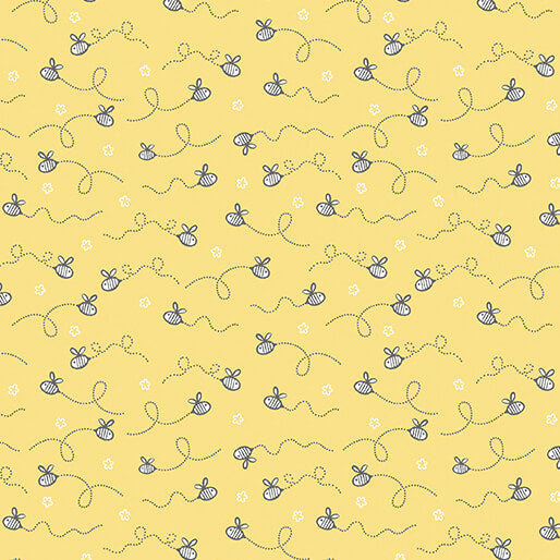 Doodle Baby Flannel - Baby Bee - Yellow