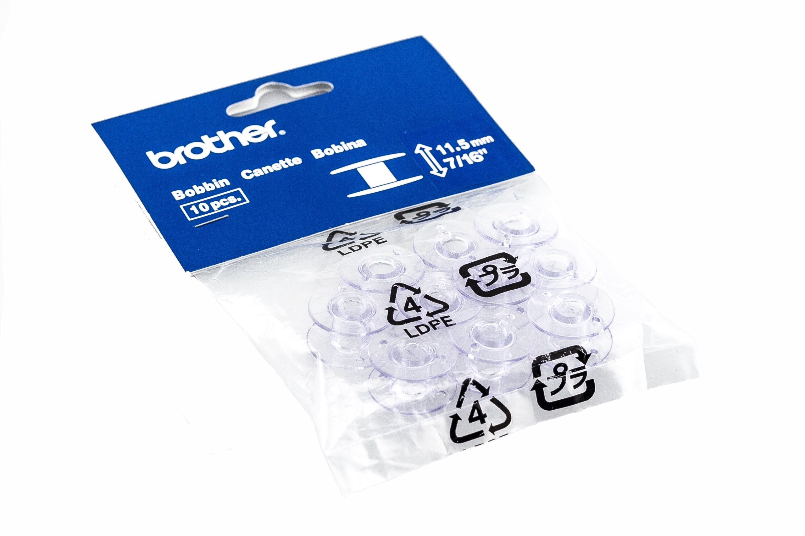Brother SA156 Clear Plastic Bobbins 11.5mm 10ct