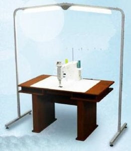 Luminess 2', 5', or 10'+ LED Floor Lamp Overhead Light Bar on Casters, On Off, Adj Height for Sewing Cabinets Tables, Quilting Frames, Work Stations