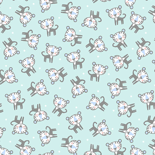 Snuggle in the Jungle Flannel - Baby Tiger - Turquoise