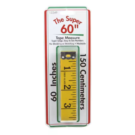 Super Tape Measure 60in Yellow Fiberglass