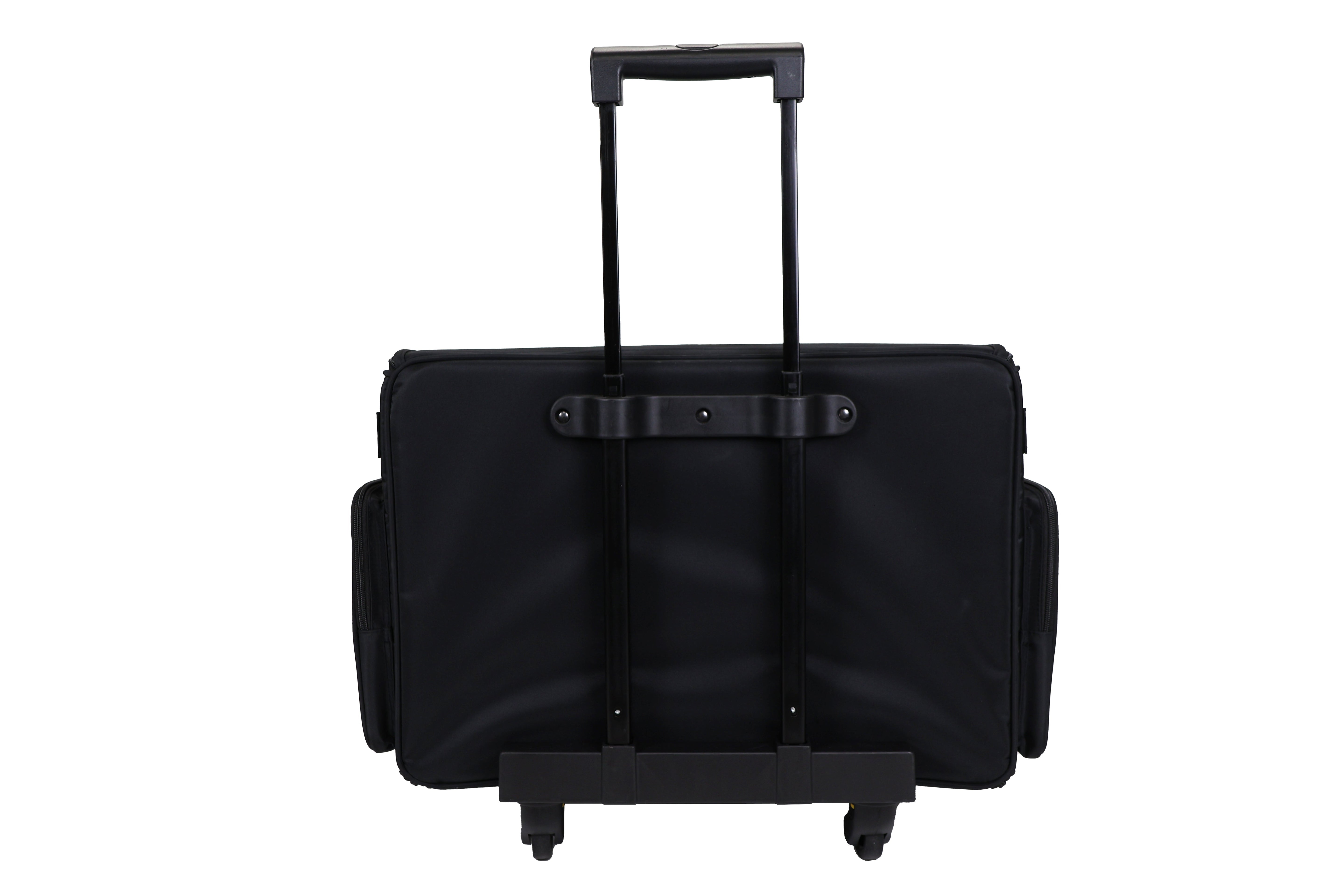 Everything Mary XL 4 Wheel Collapsible Rolling Sewing Machine Storage Case, Black