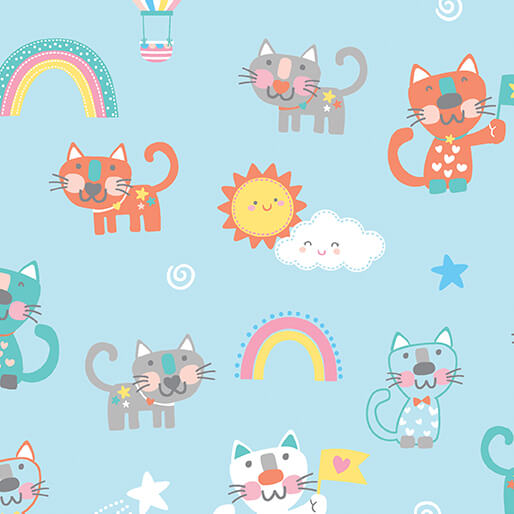 Twinkle Comfort Flannel - The Cat's Meow - Sky Blue