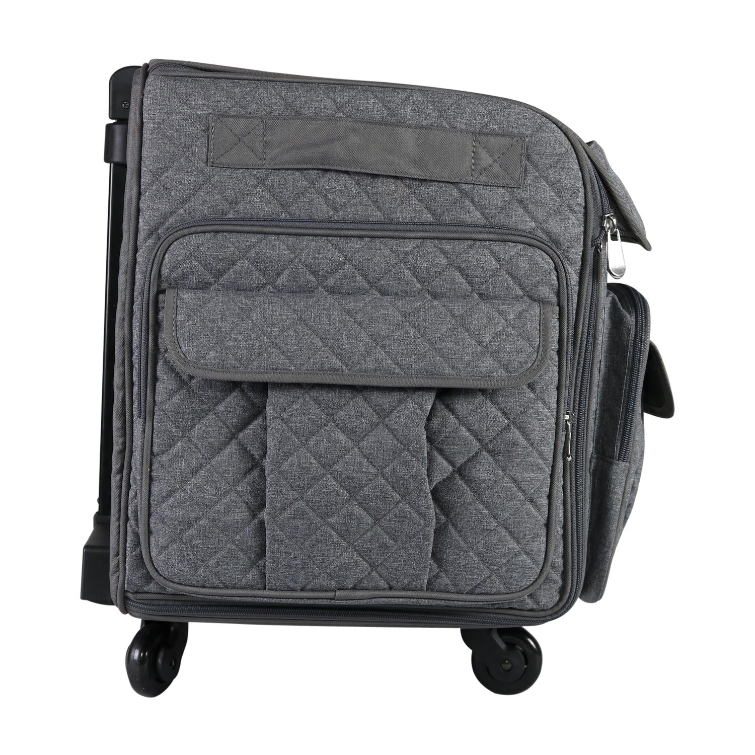 Everything Mary XXL 4 Wheel Collapsible Rolling Sewing Machine Storage Case, Heather Grey