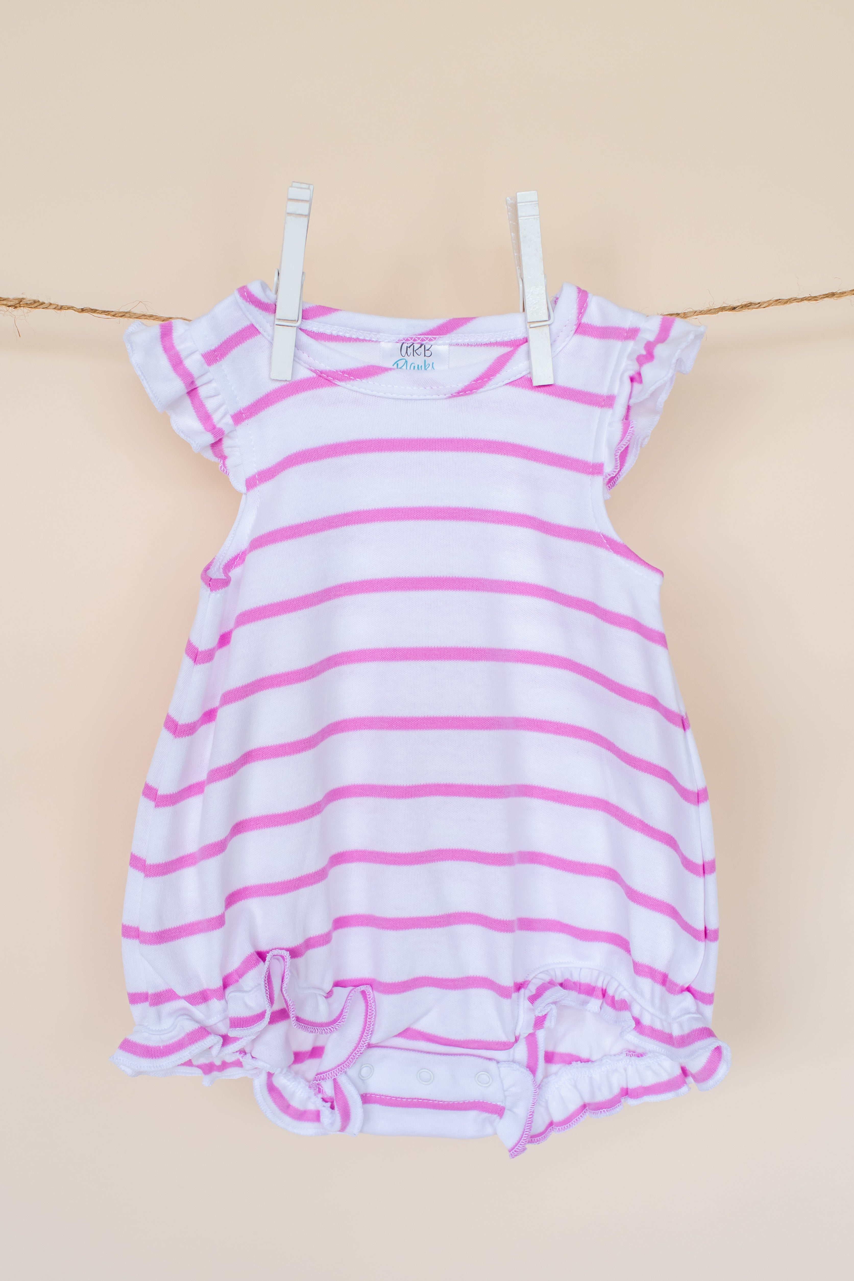 Girl's Striped Angel Sleeve Bubbles