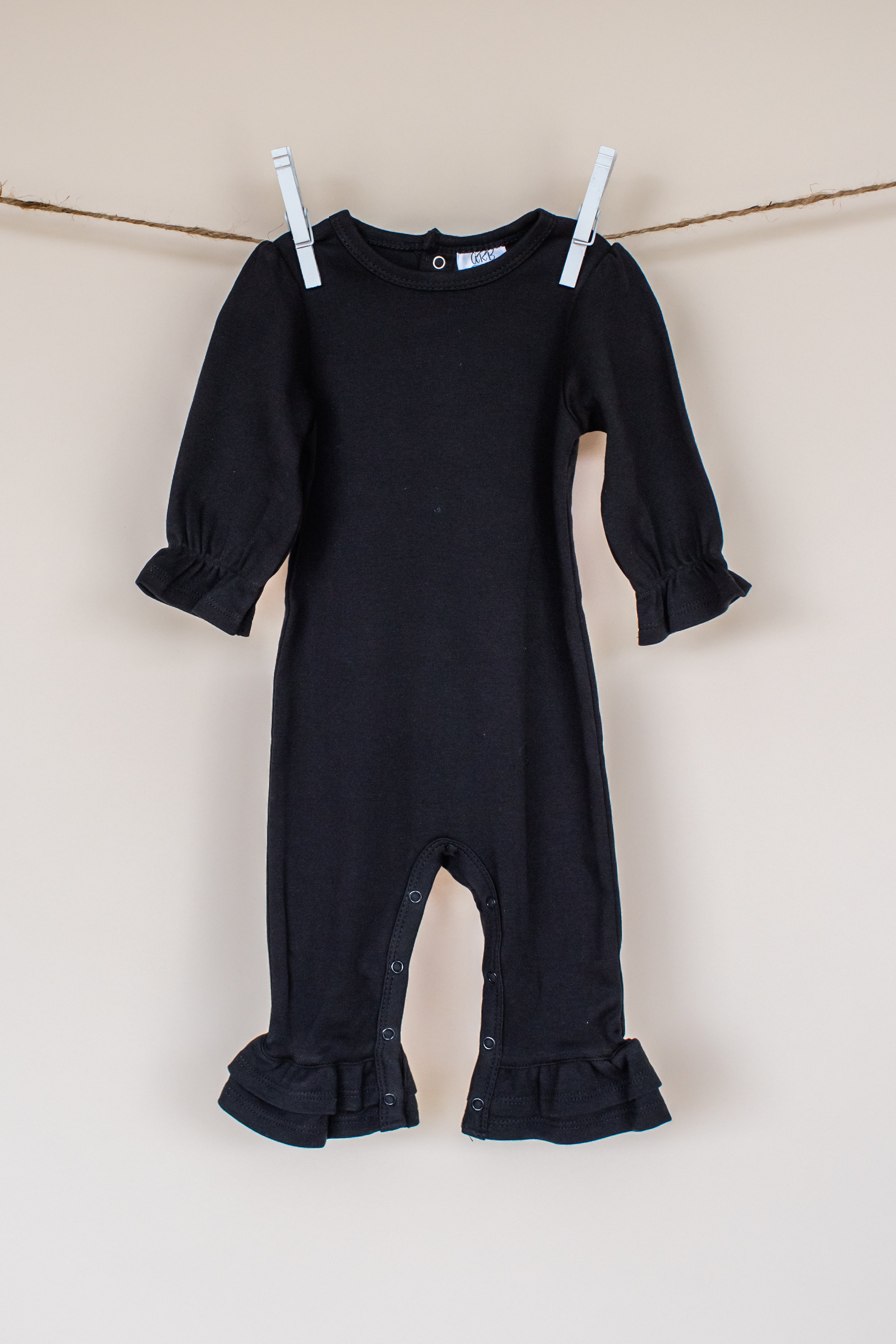 Girl's Long Sleeve Ruffle Rompers