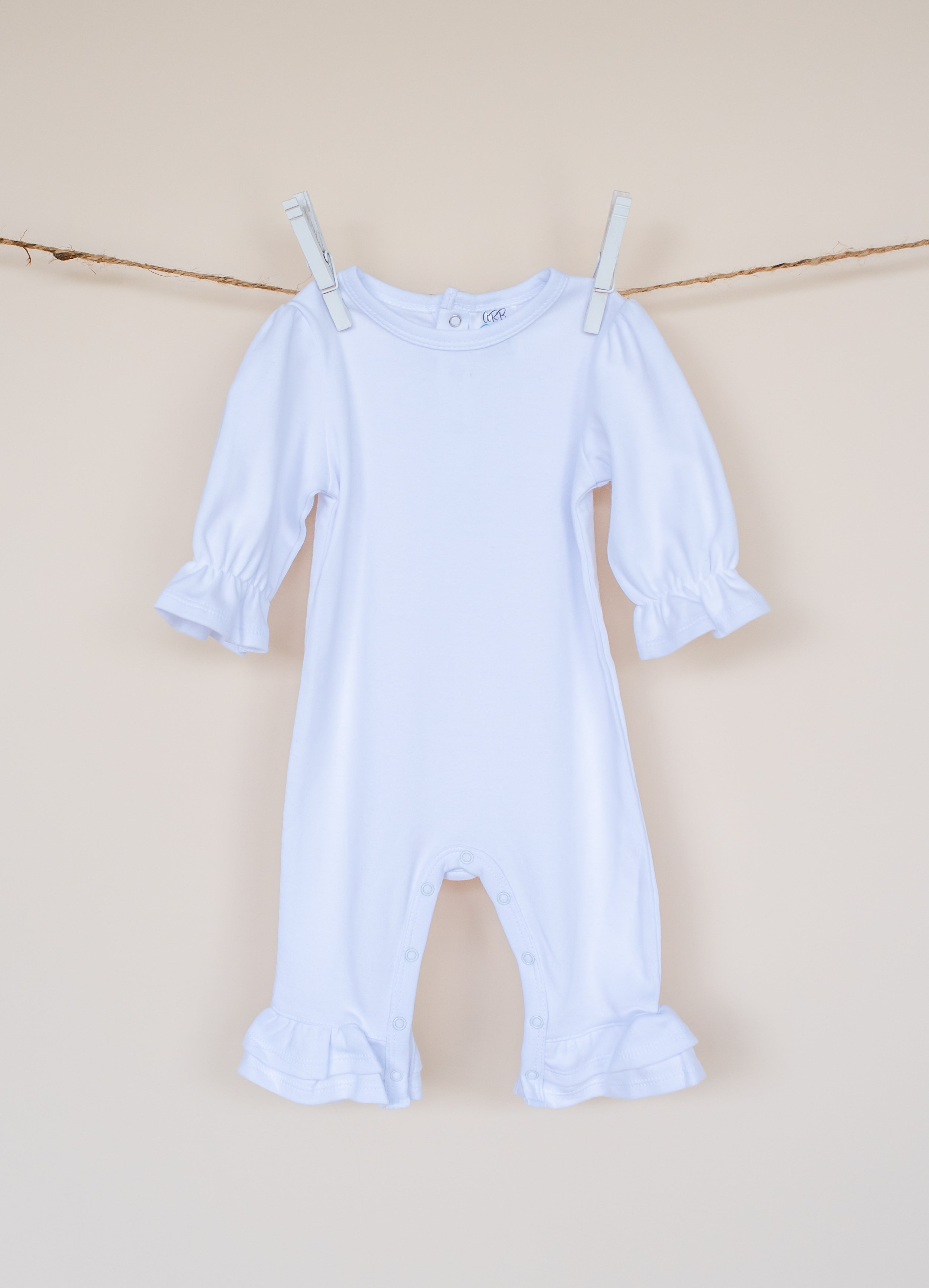 Girl's Long Sleeve Ruffle Rompers