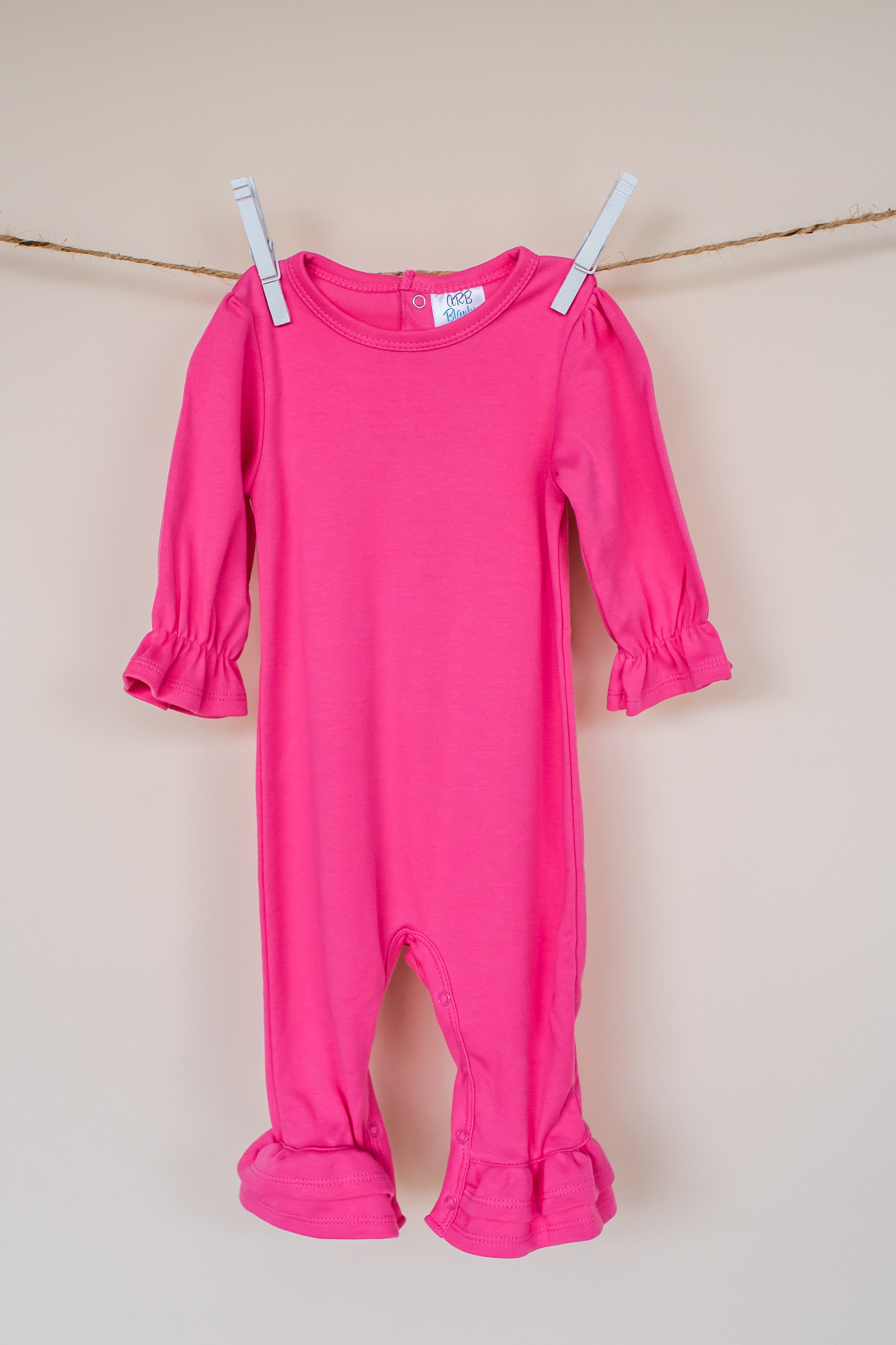 Girl's Long Sleeve Ruffle Rompers