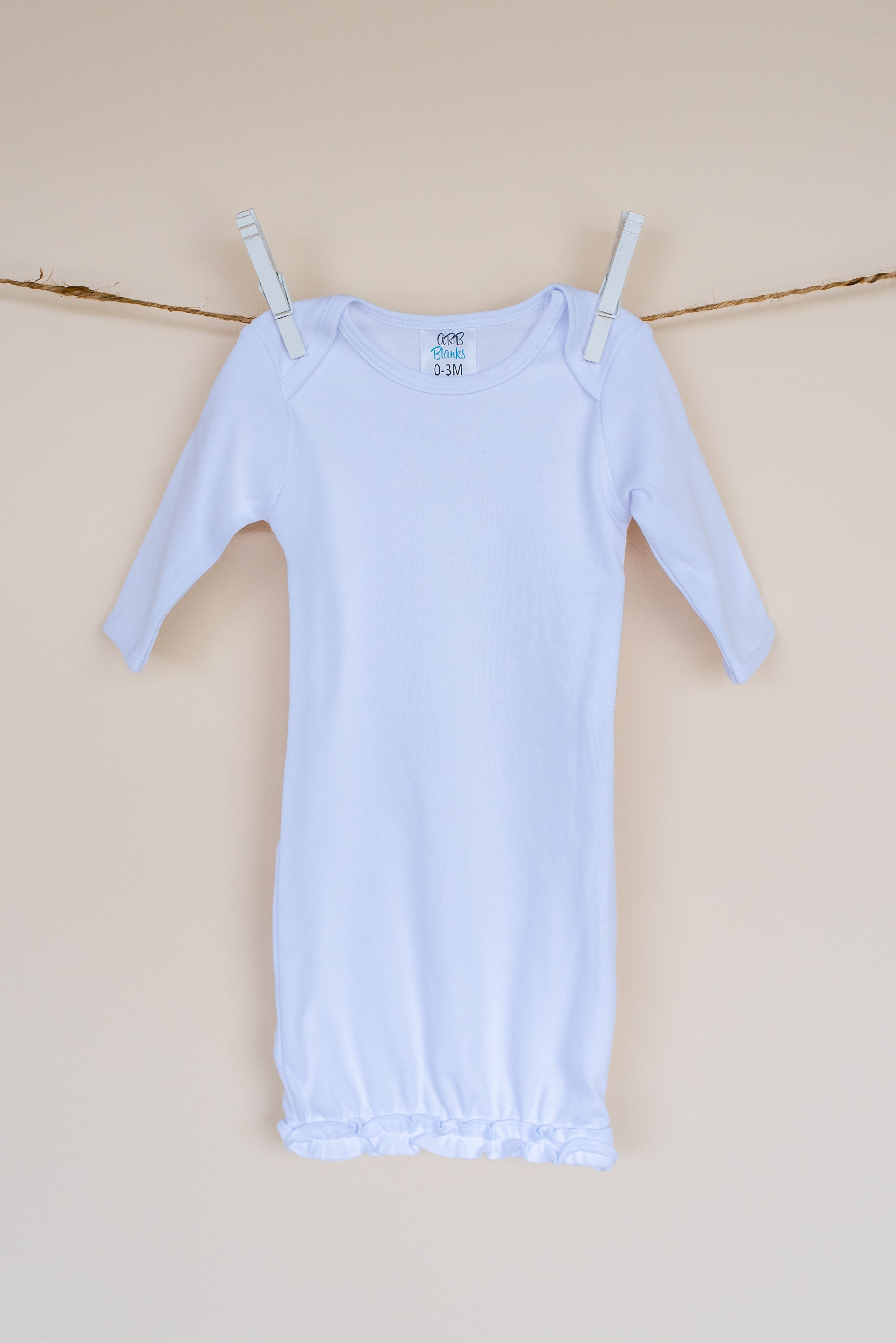 Ruffle Long Sleeve Baby Gown