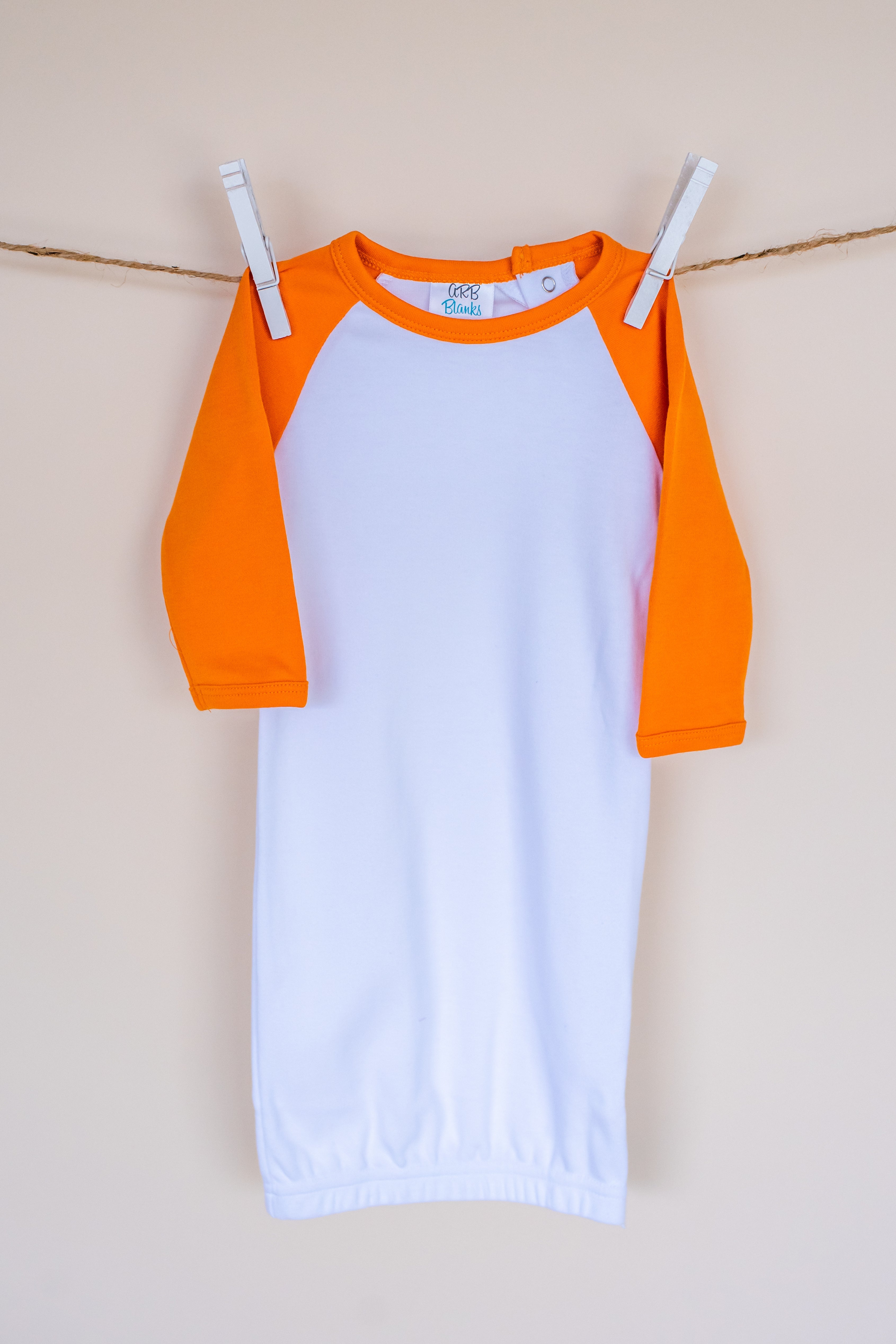 Raglan Long Sleeve Baby Gown