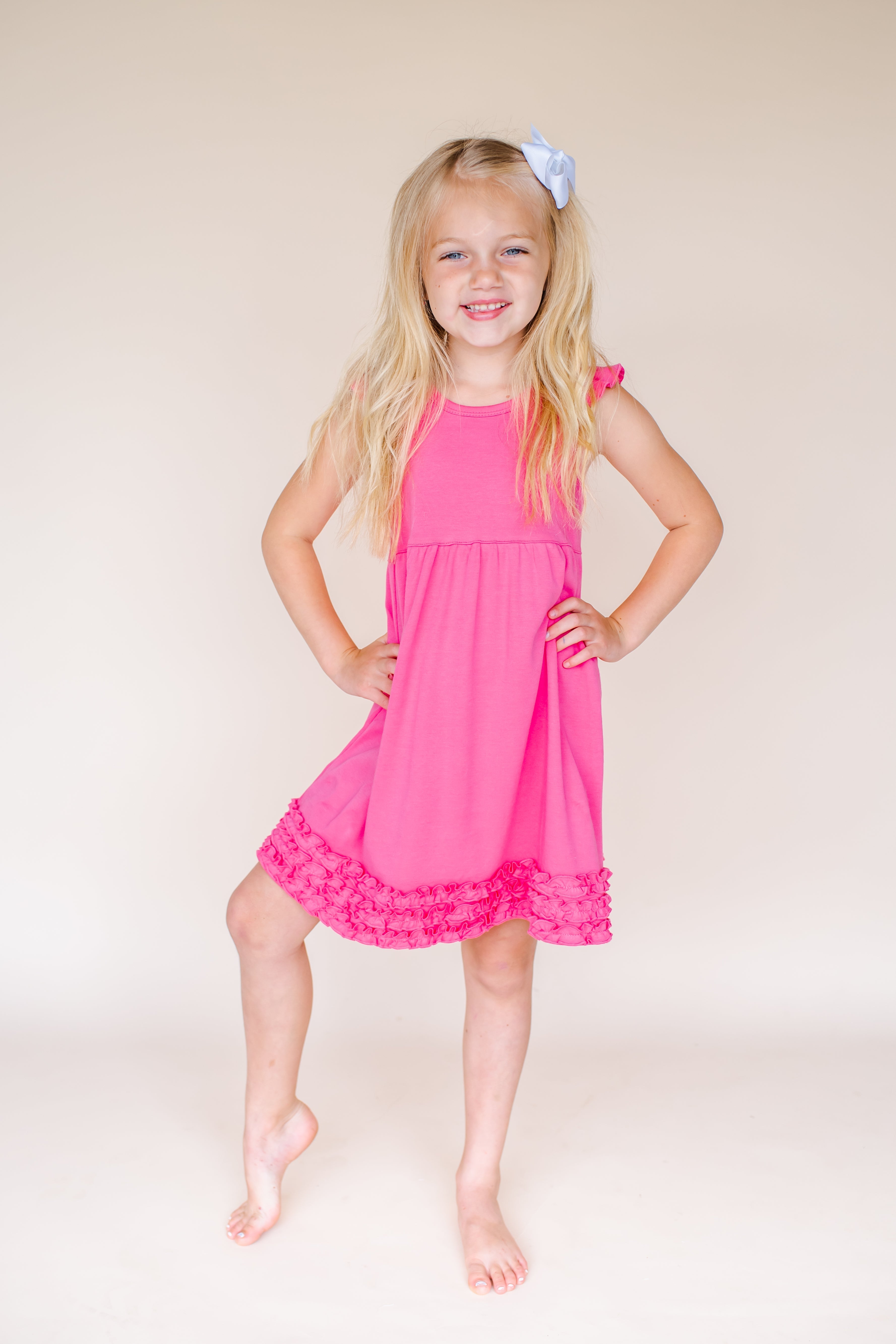 Girl's Angel Sleeve Empire Waist Dress