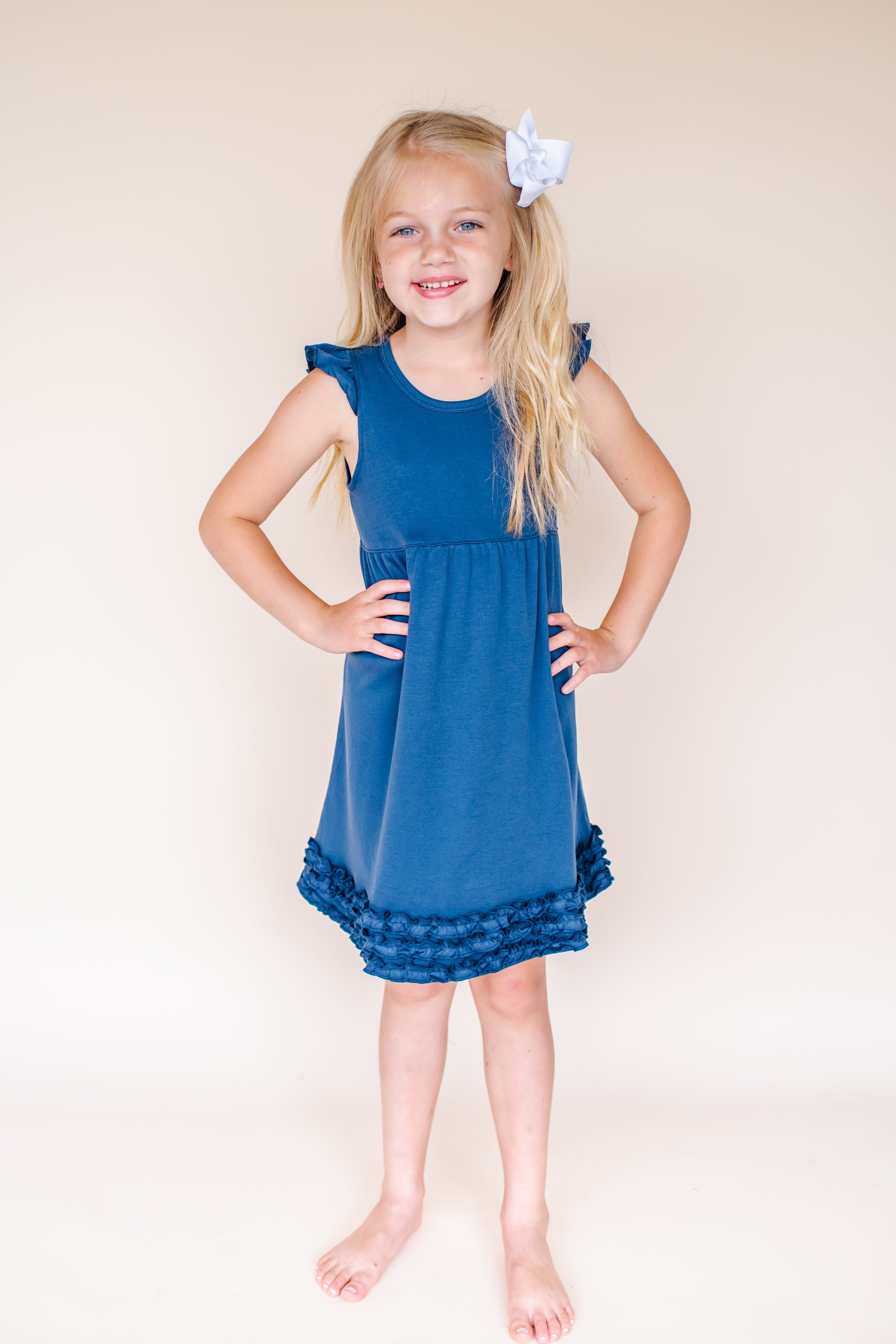 Girl's Angel Sleeve Empire Waist Dress