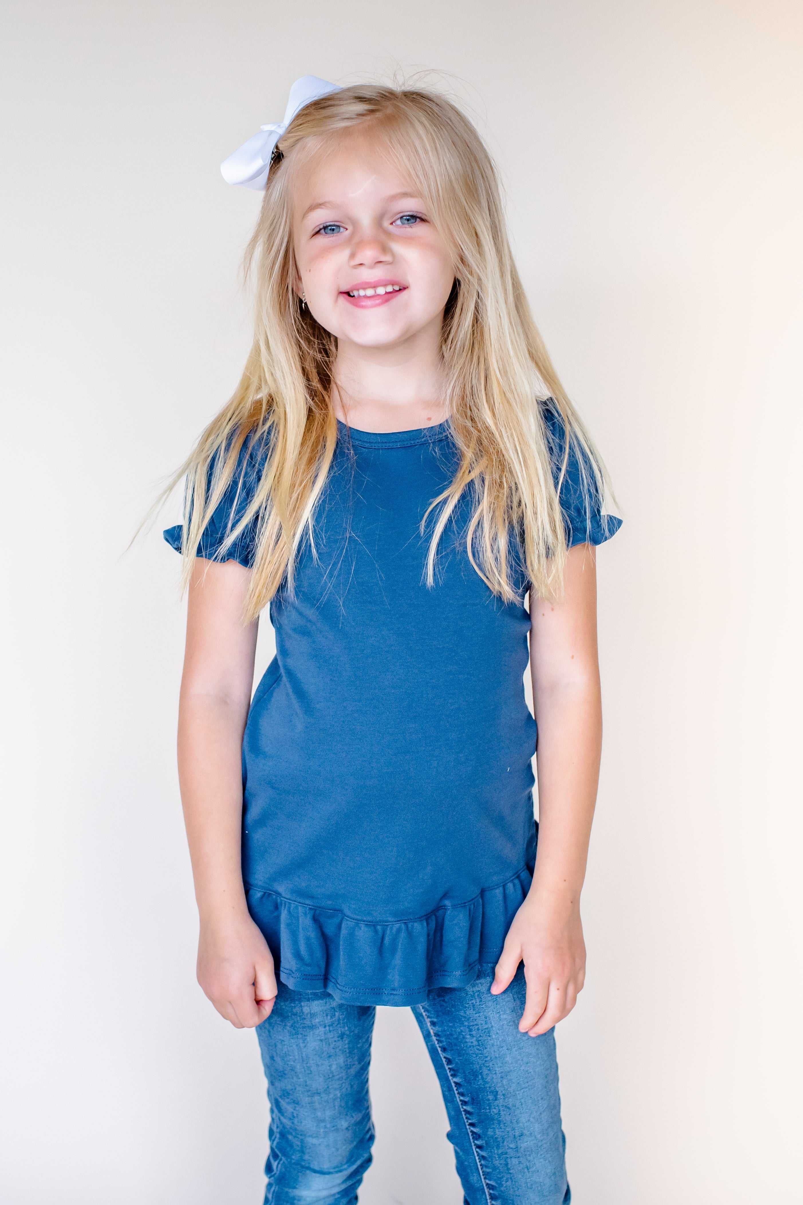 Girl's Short Sleeve Ruffle Shirt (12M-Toddler)