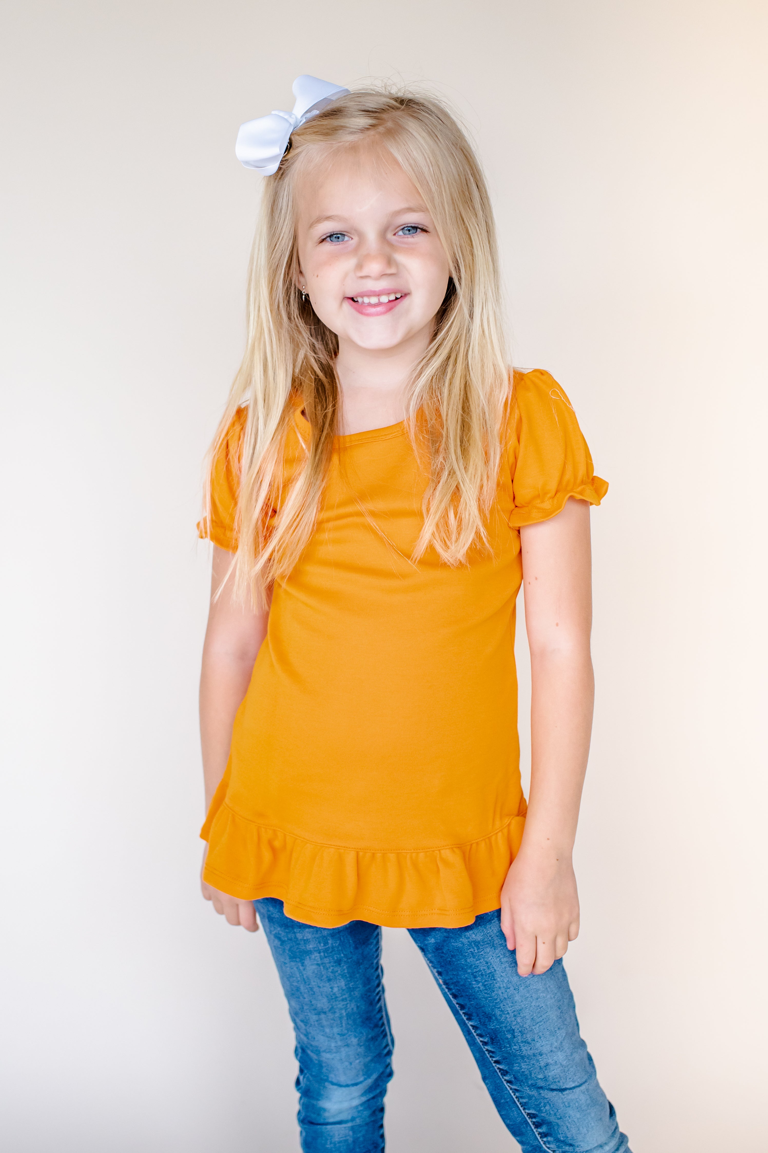 Girl's Short Sleeve Ruffle Shirt (12M-Toddler)