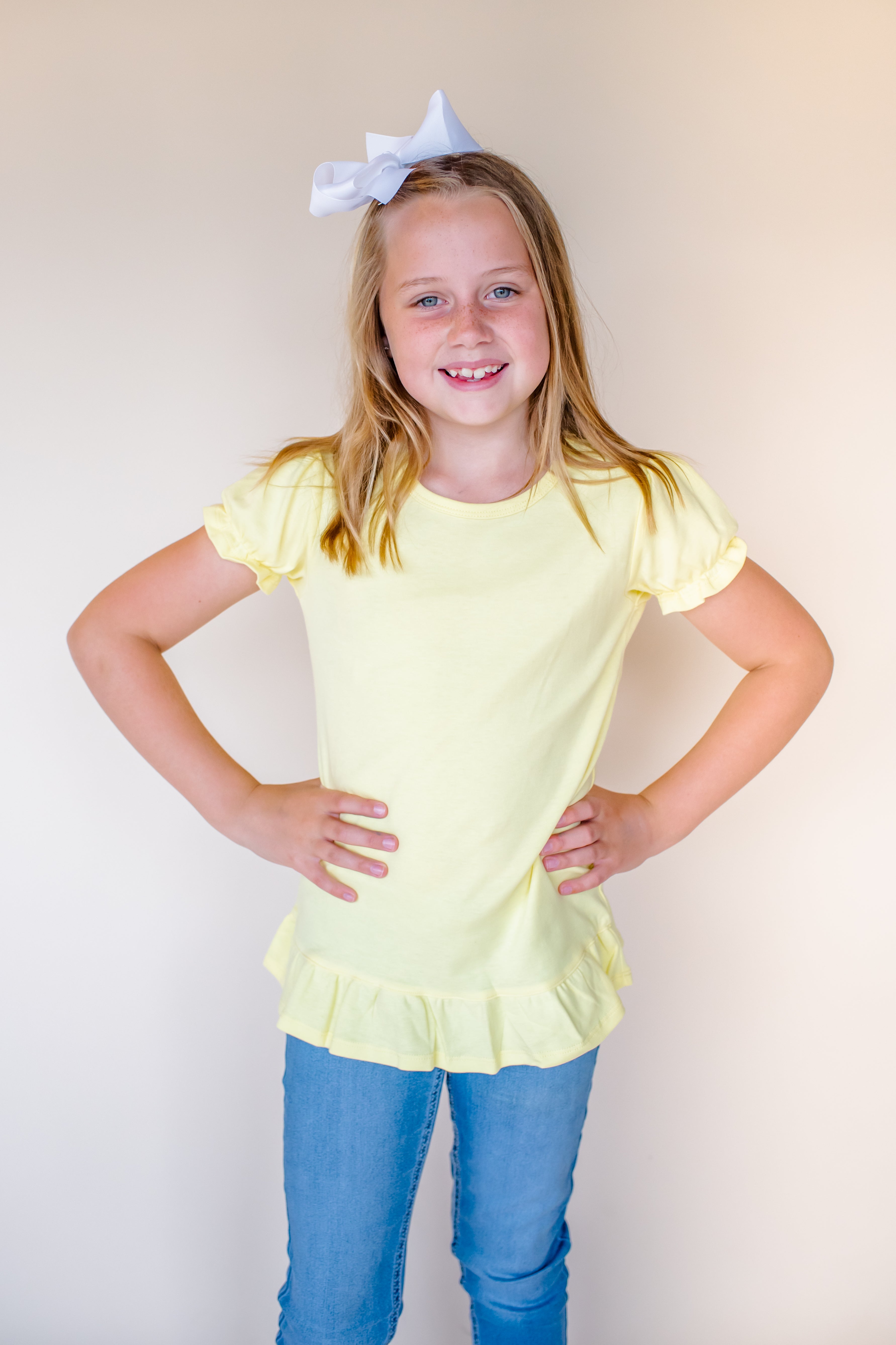 Girl's Short Sleeve Ruffle Shirt (12M-Toddler)
