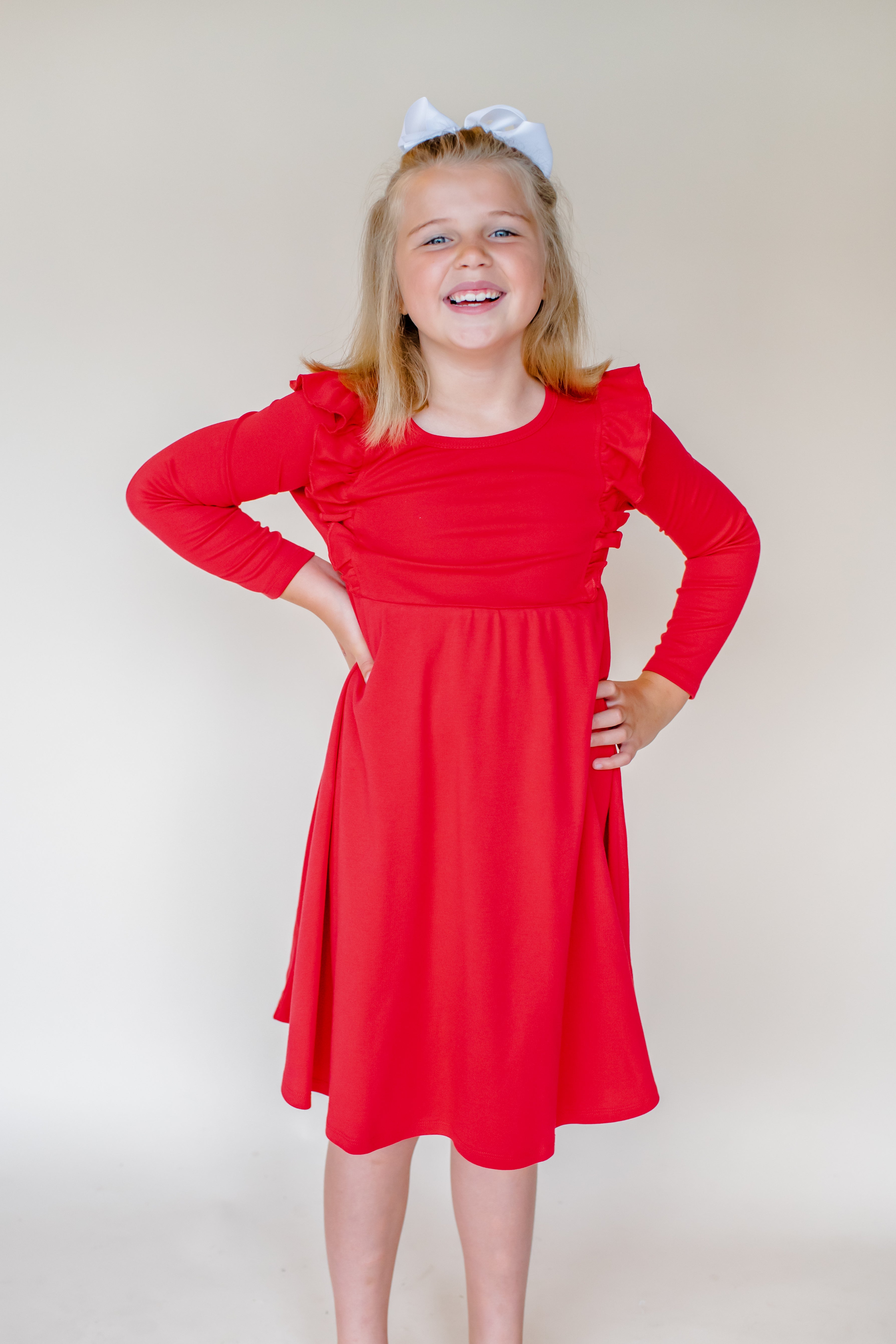 Girl's Twirl Empire Waist Long Sleeve Dress