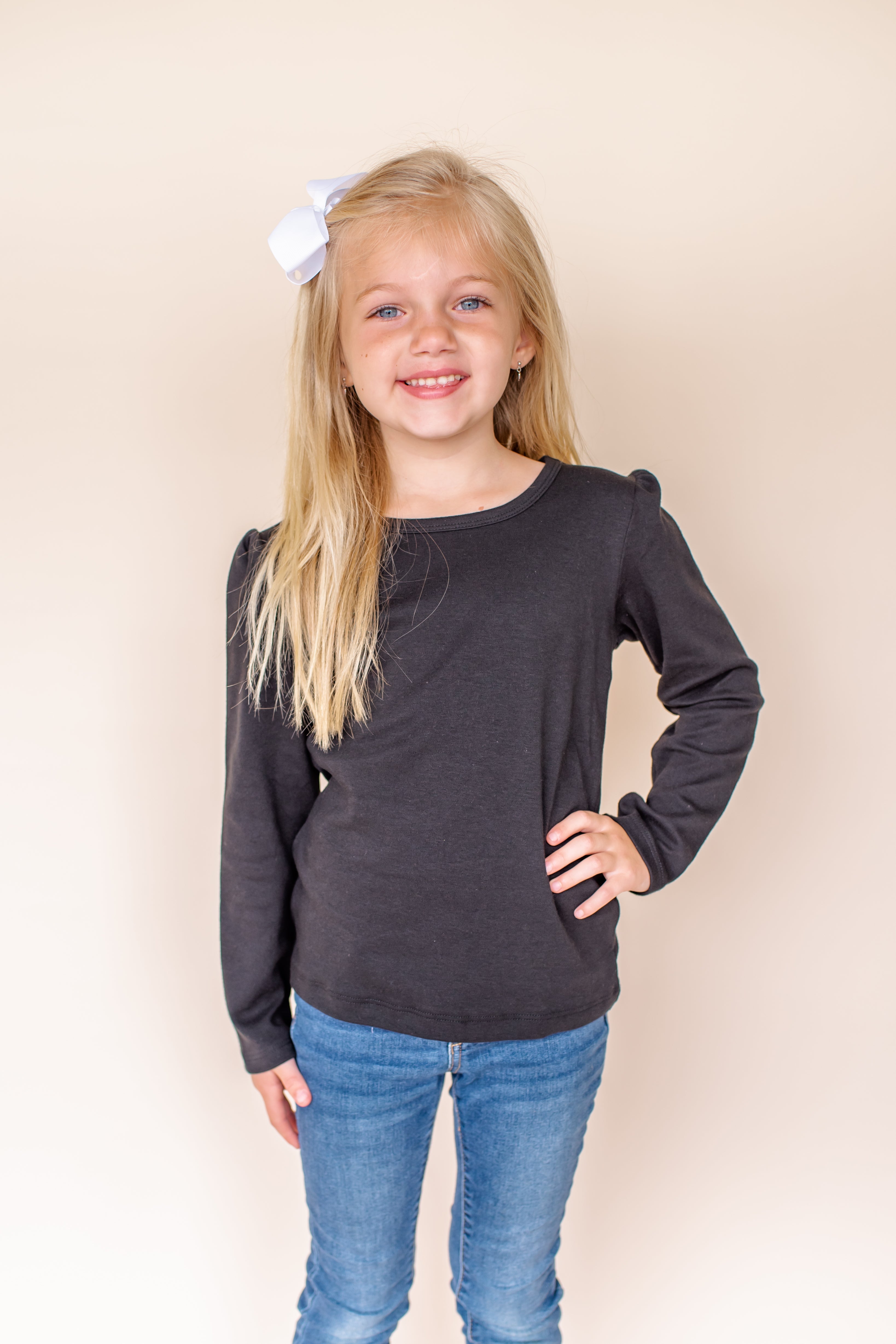 Girl's Long Sleeve Puff Shirt