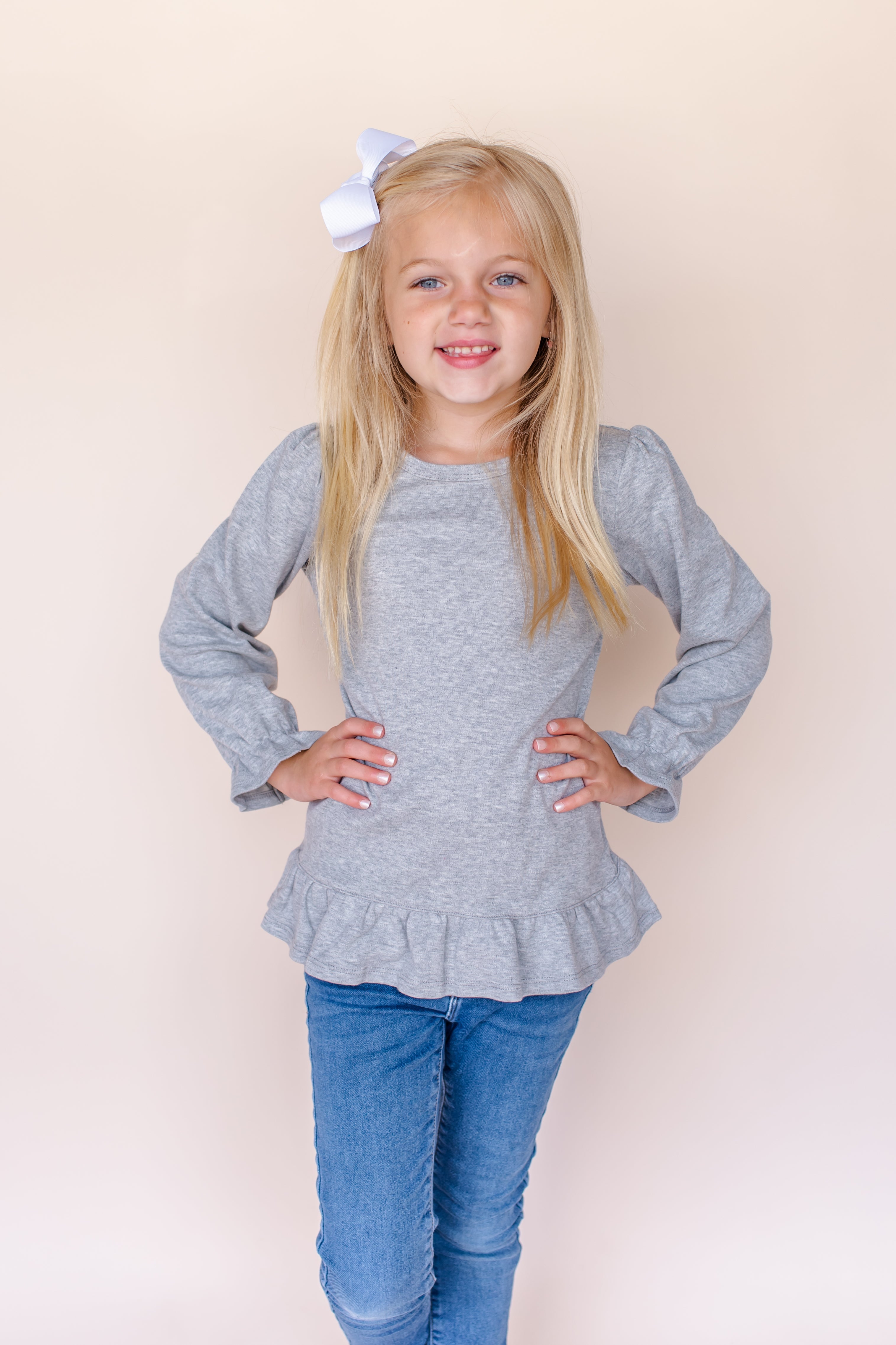 Girl's Long Sleeve Ruffle Shirt (Youth)