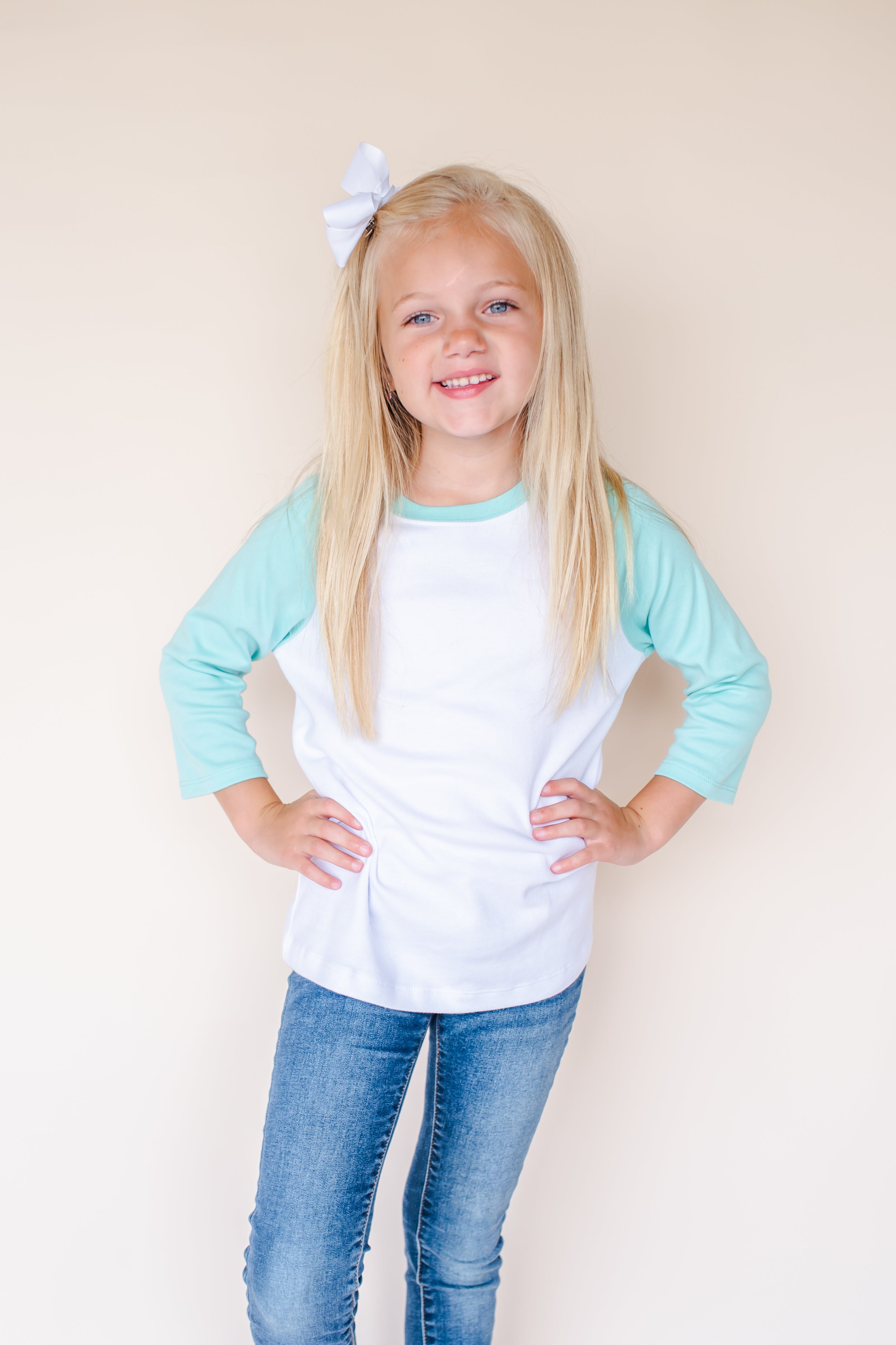 Unisex Raglan Shirt with White Body (Youth) by