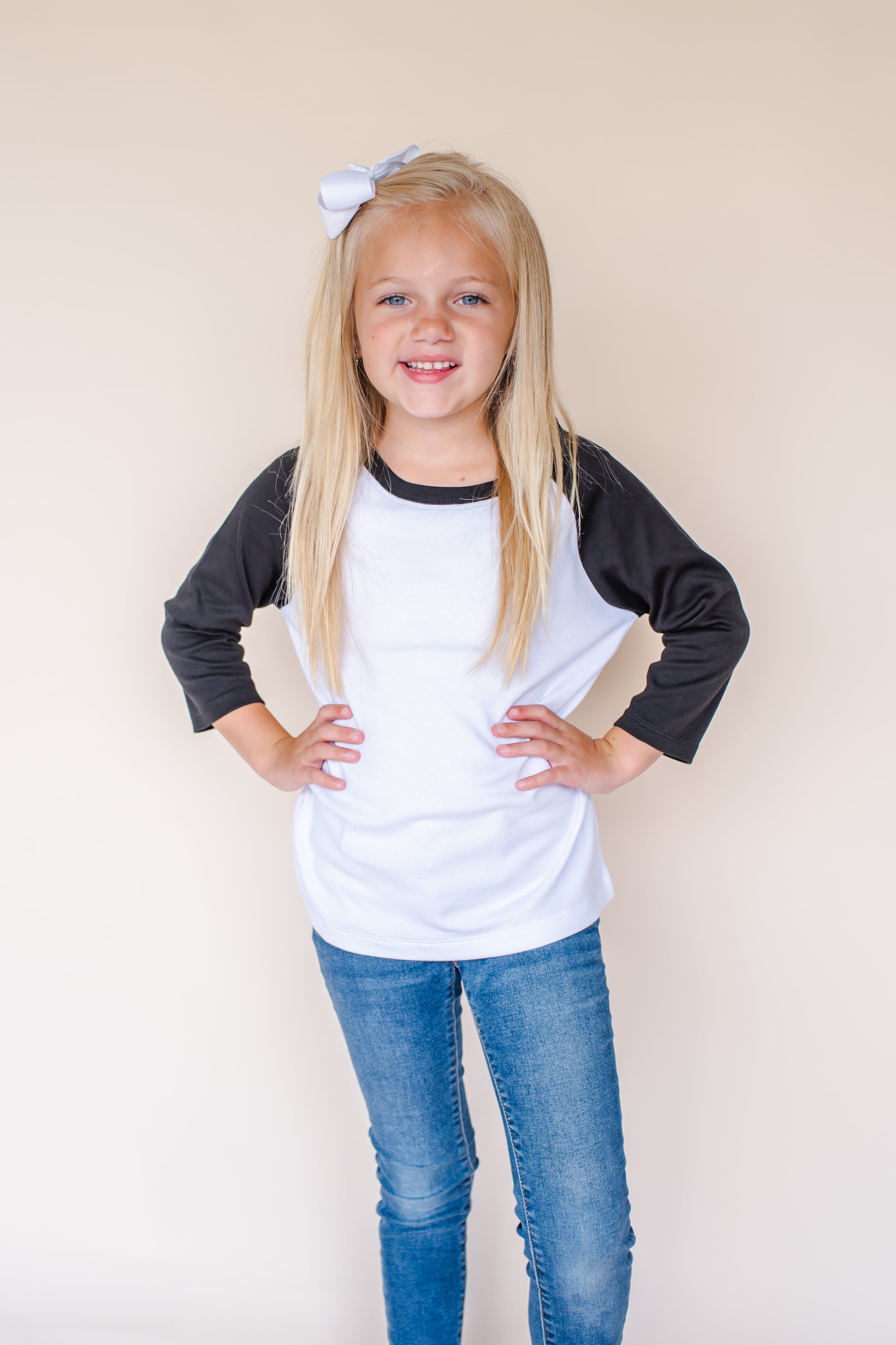 Unisex Raglan Shirt with White Body (12M-Toddler)