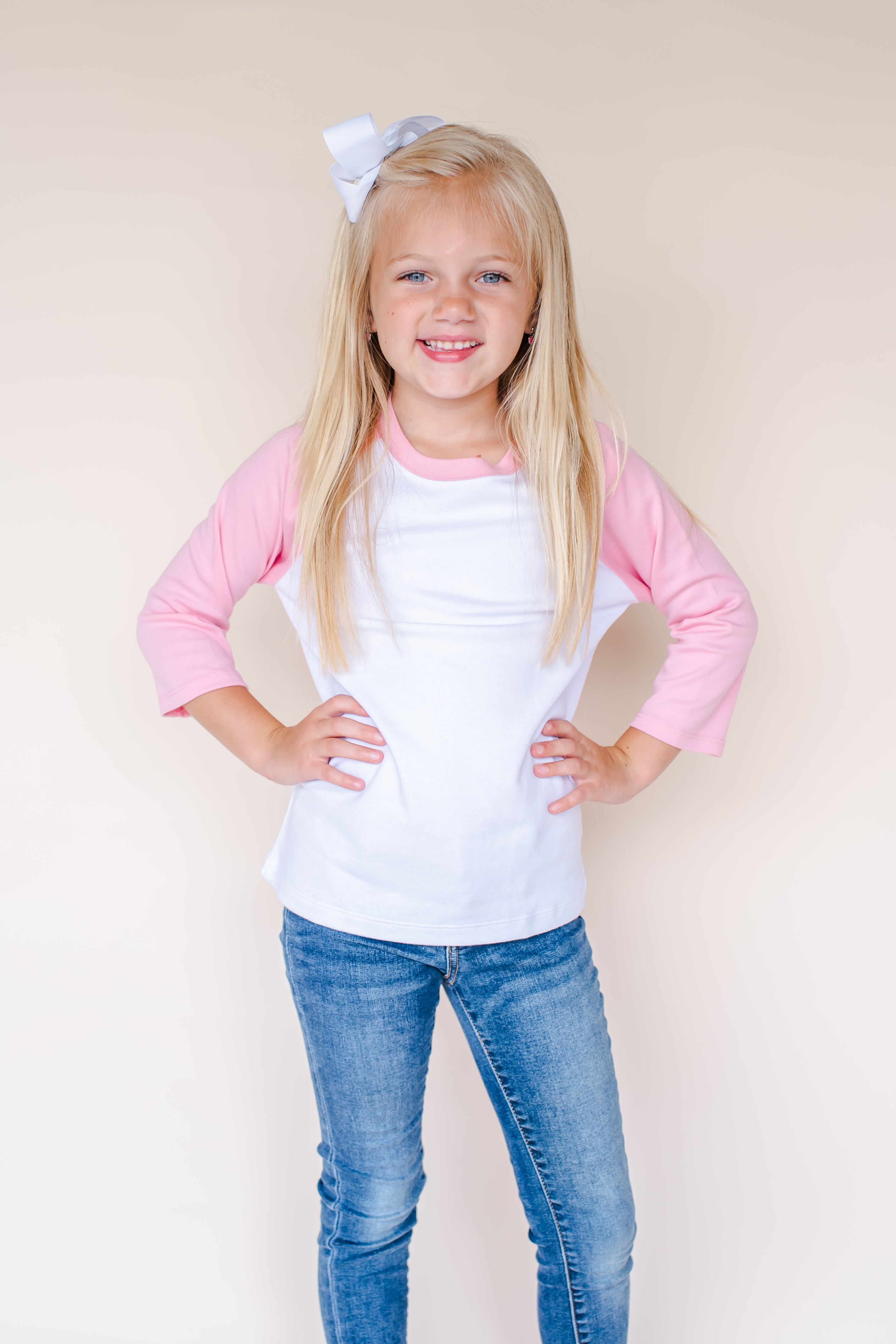 Unisex Raglan Shirt with White Body (12M-Toddler)
