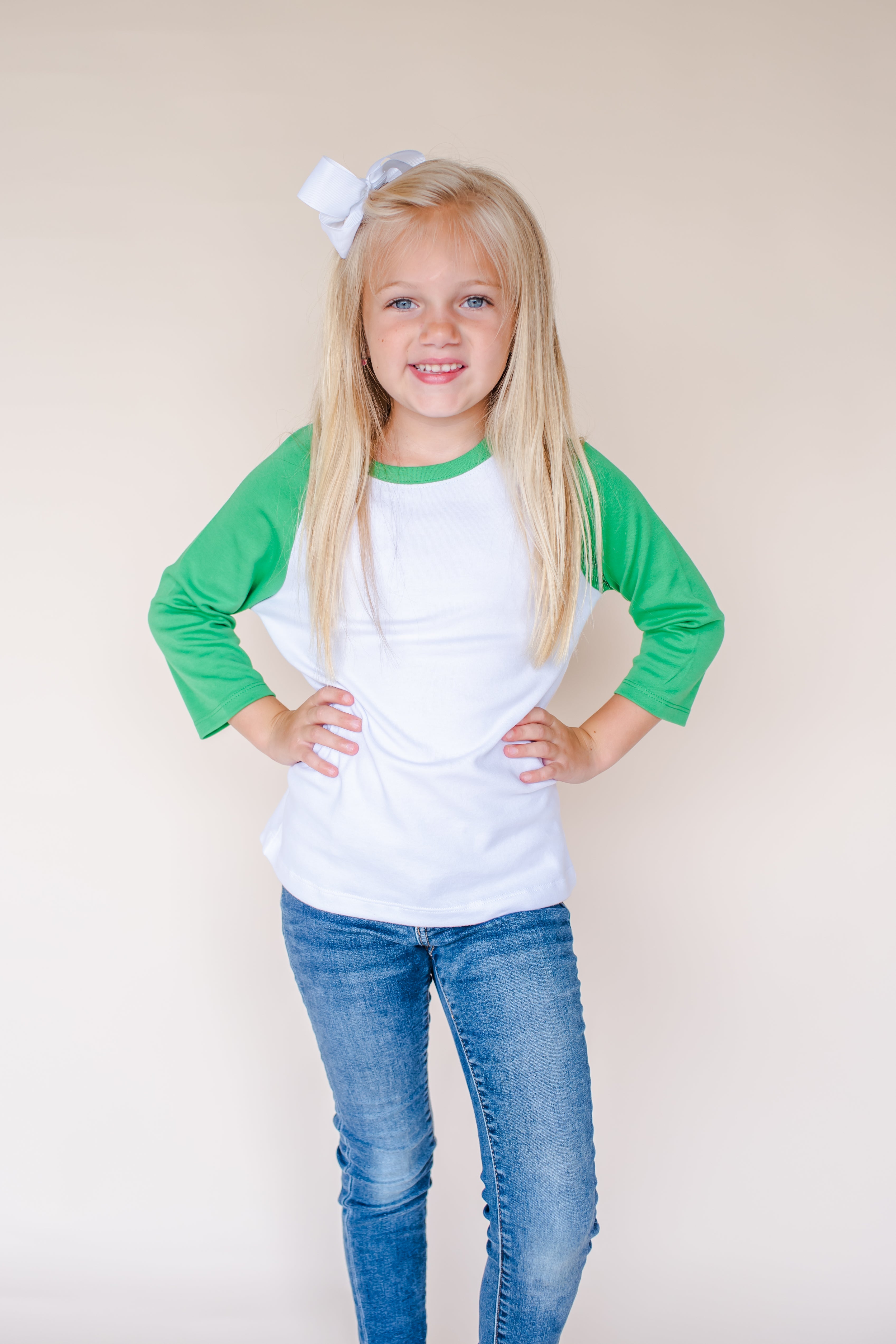 Unisex Raglan Shirt with White Body (12M-Toddler)