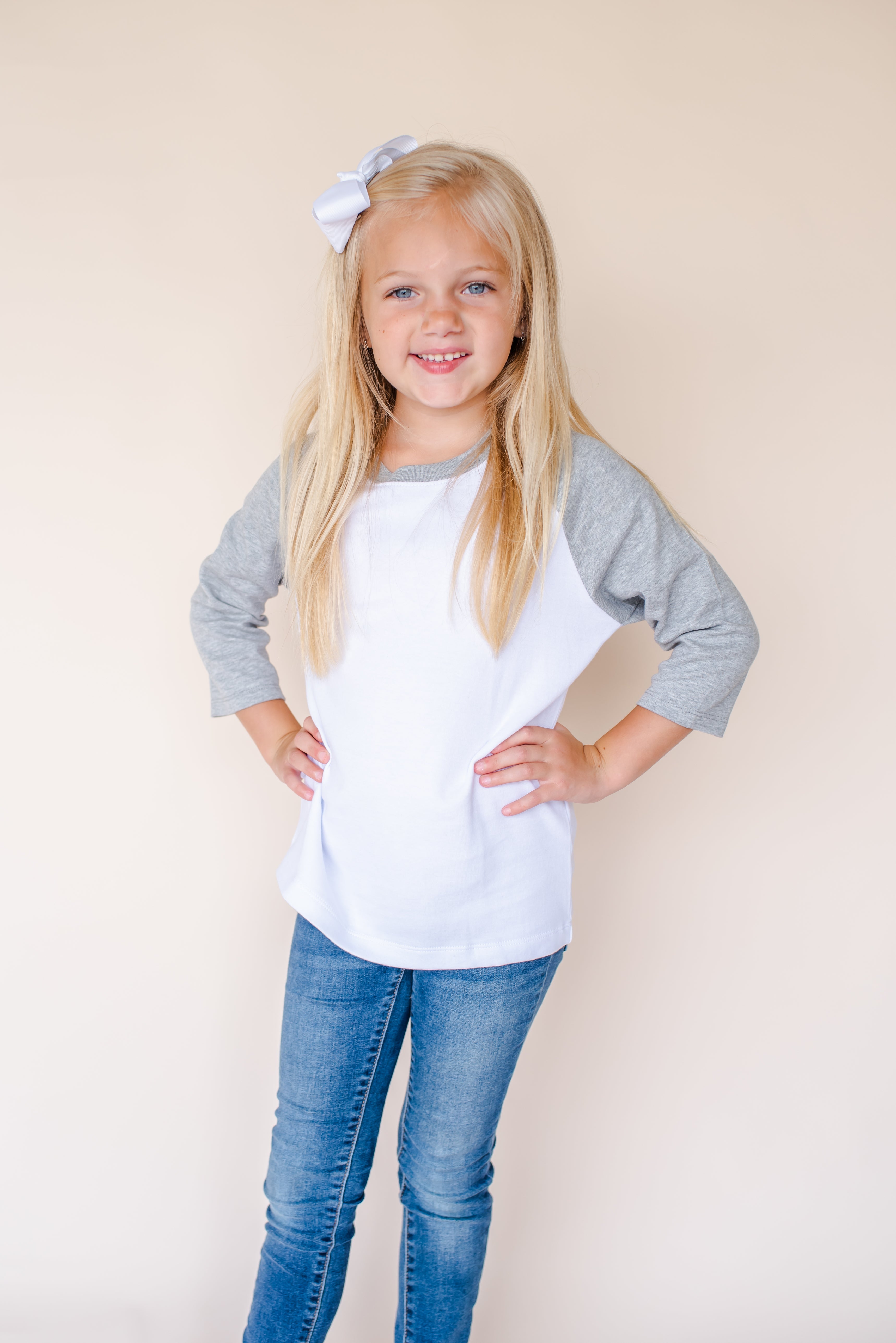 Unisex Raglan Shirt with White Body (12M-Toddler)