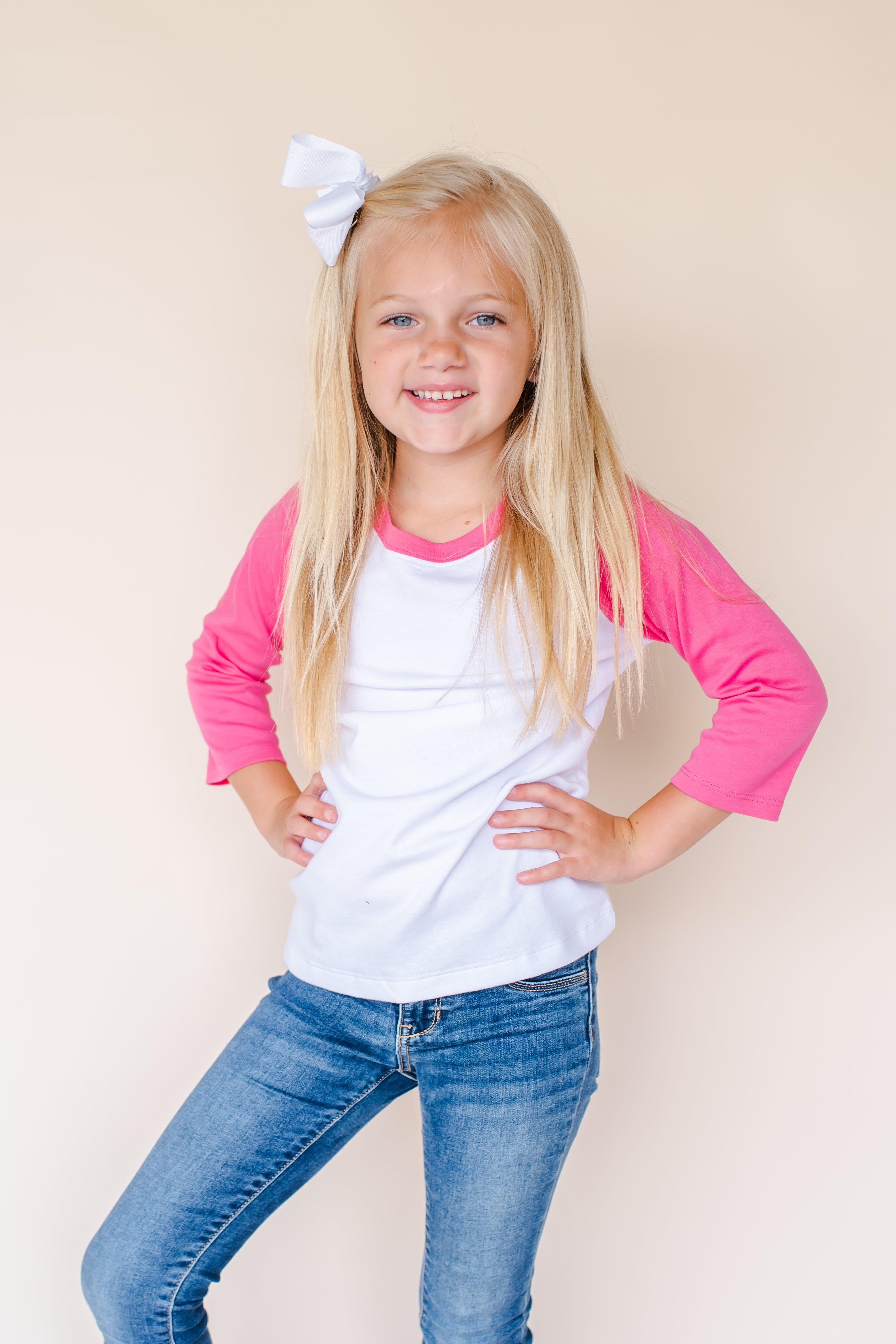 Unisex Raglan Shirt with White Body (12M-Toddler)