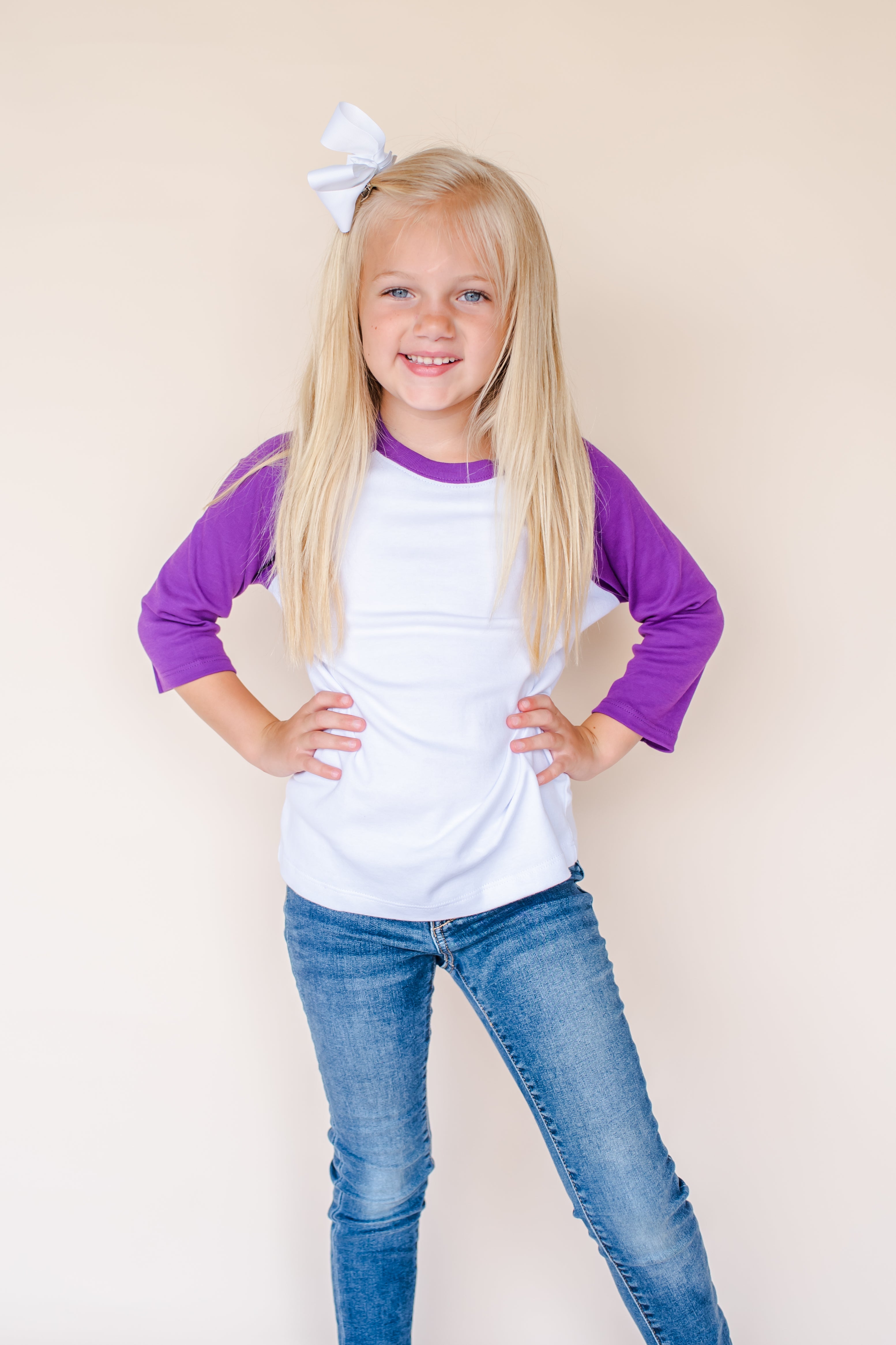 Unisex Raglan Shirt with White Body (12M-Toddler)
