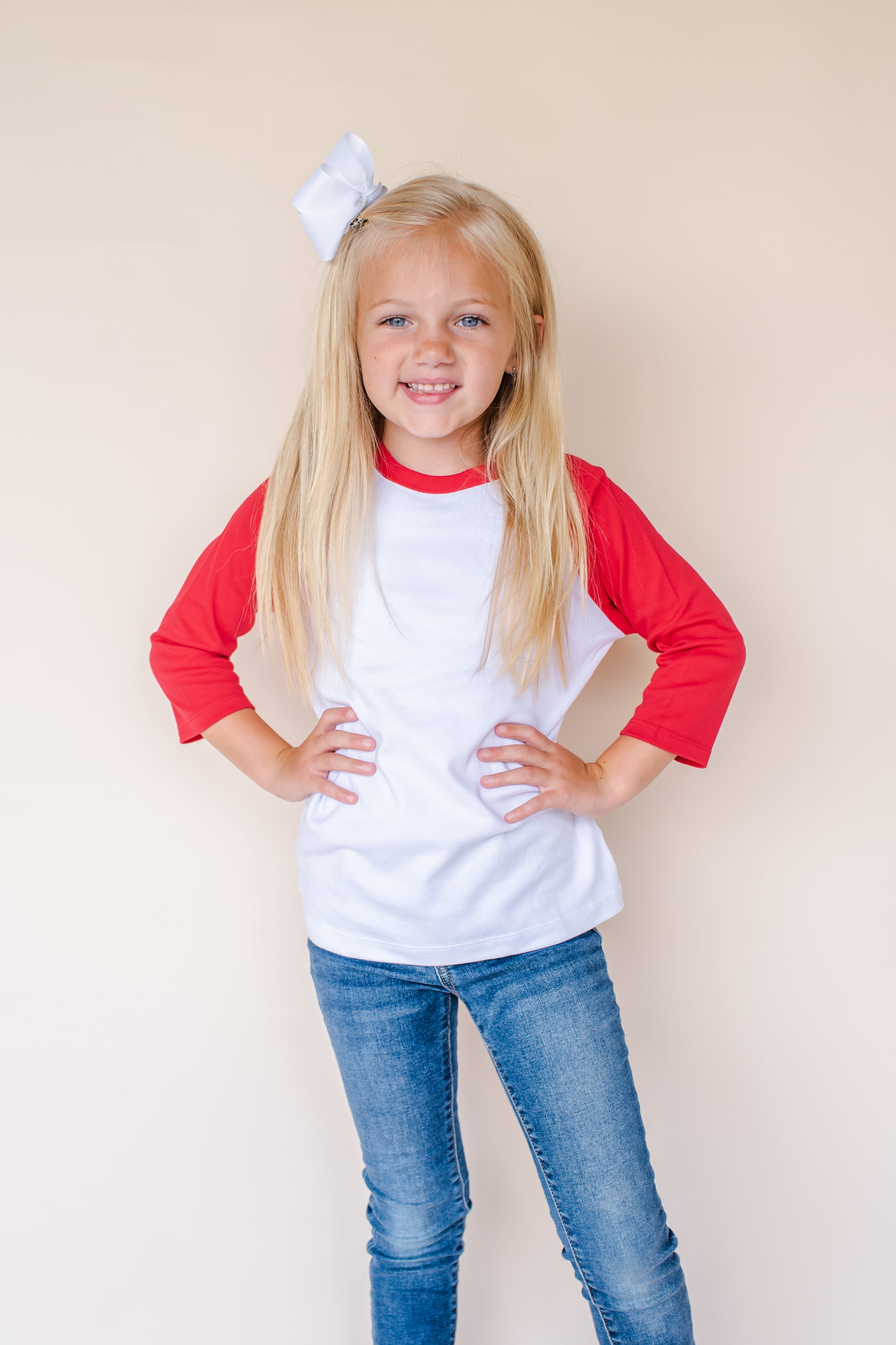 Unisex Raglan Shirt with White Body (12M-Toddler)