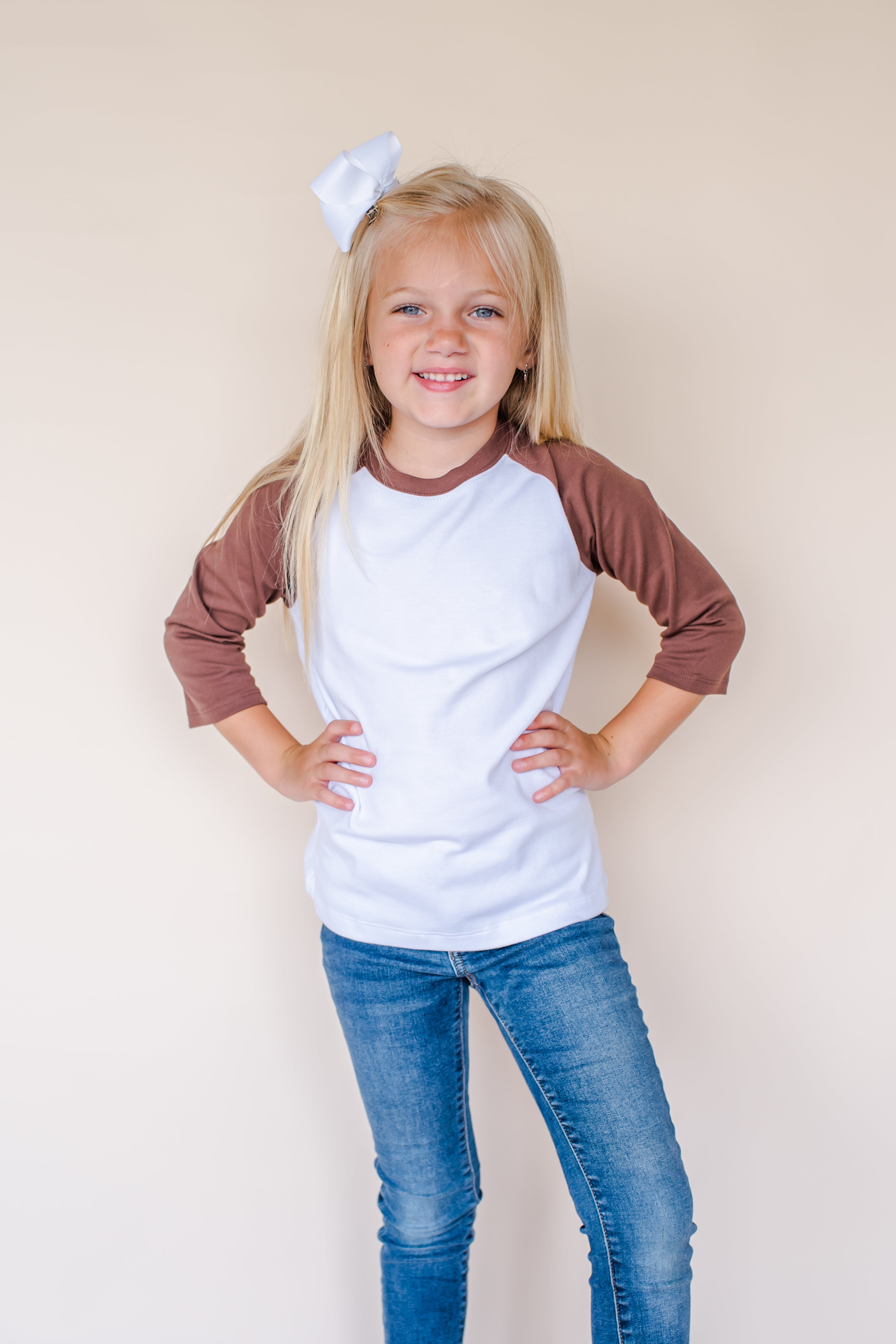 Unisex Raglan Shirt with White Body (12M-Toddler)