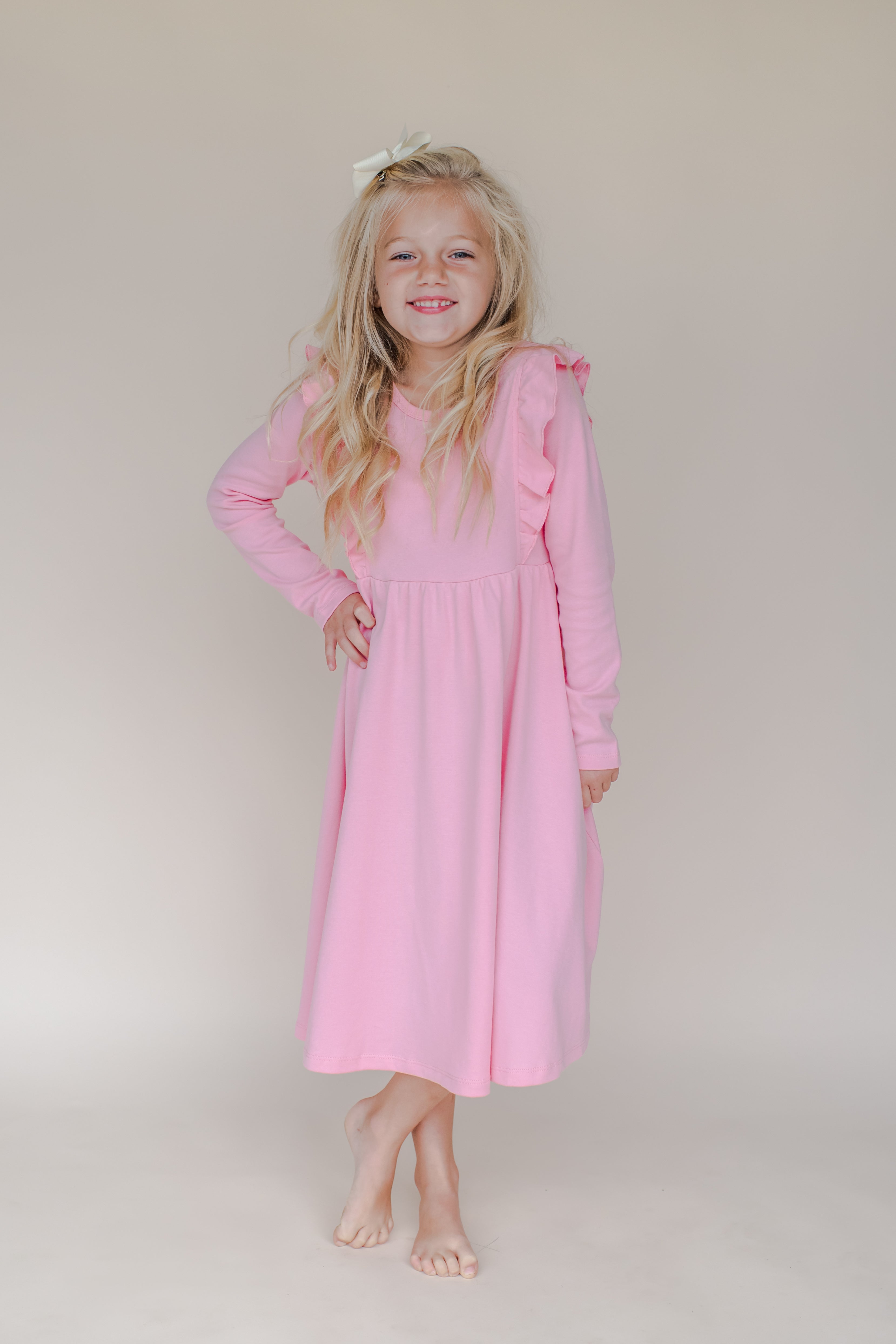 Girl's Twirl Empire Waist Long Sleeve Dress