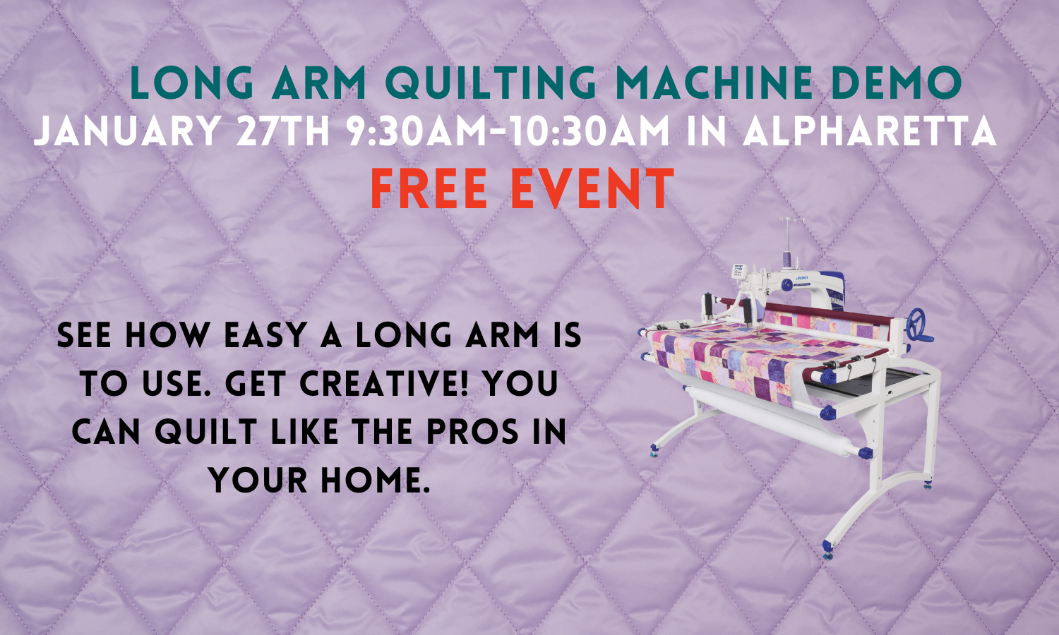Long Arm Quilting Machine Demo Tickets