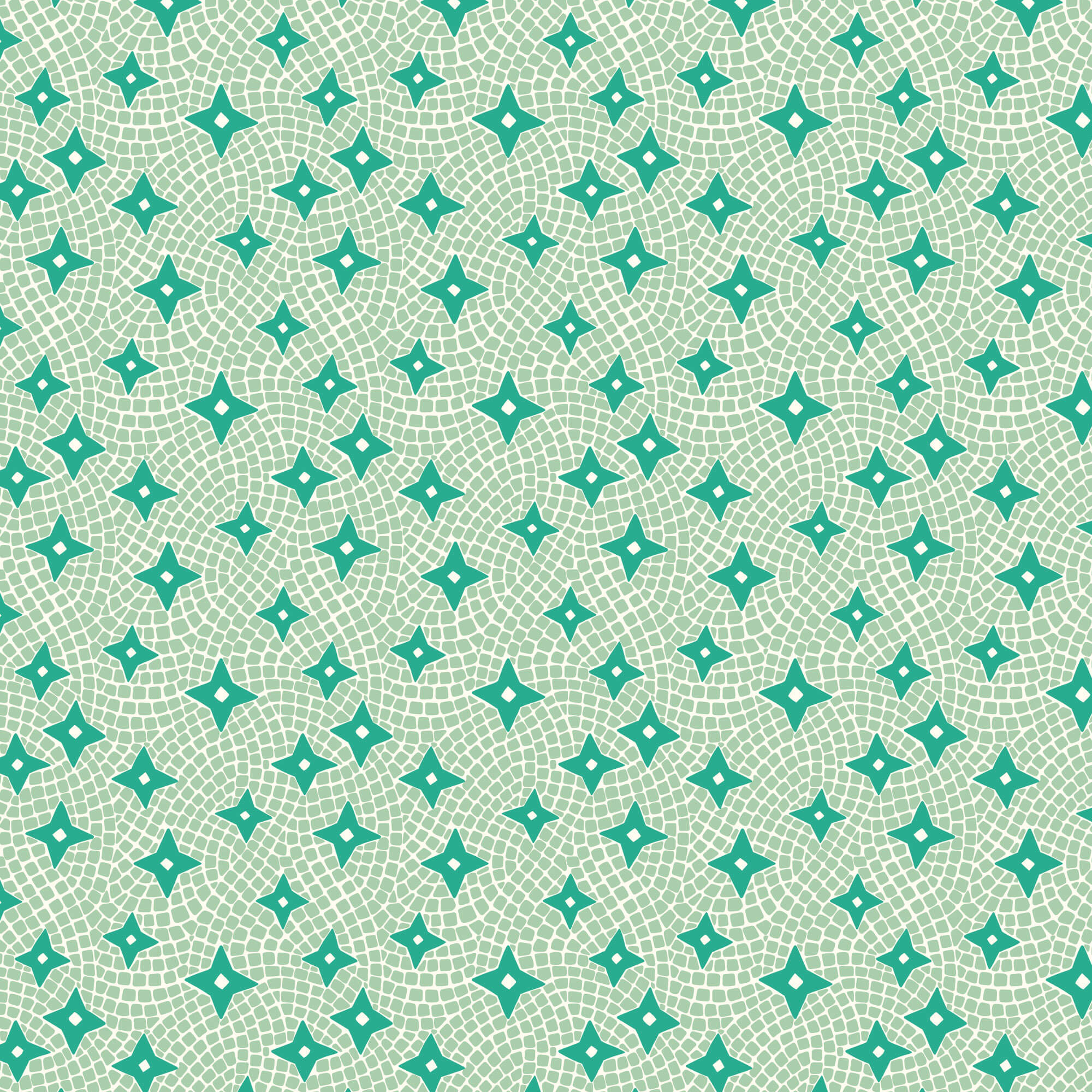 Bohemian Paradise - Tiles and Stars - Green