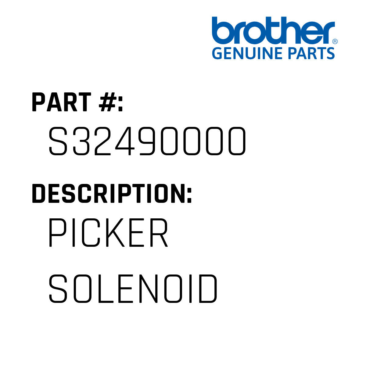 Picker Solenoid - Brother #S32490000