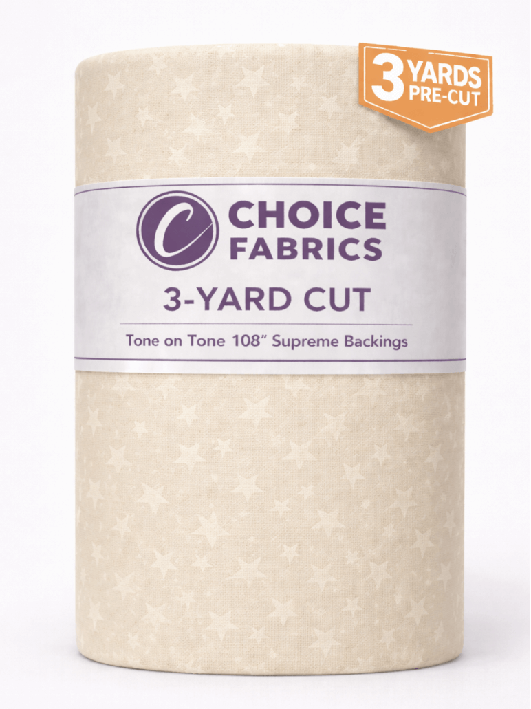 Tone on Tone 108" Supreme Backings - White on Cream Stars (3-Yard Pack)