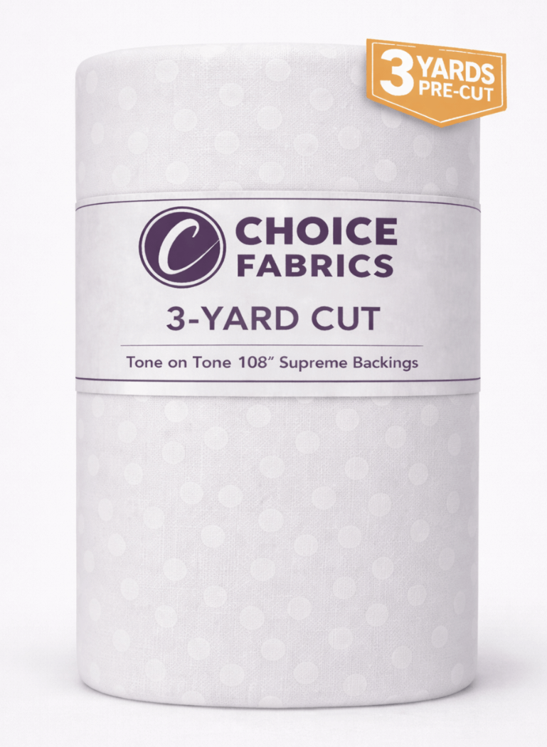 Tone on Tone 108" Supreme Backings - White on White Dots (3-Yard Pack)