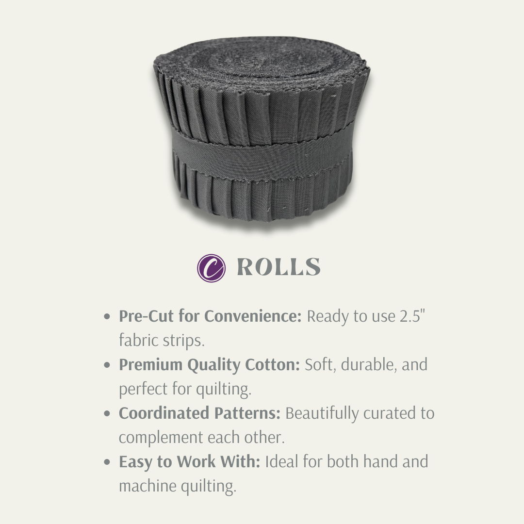 Supreme Solids - 2.5" Roll - Light Ash Grey (20 cuts)
