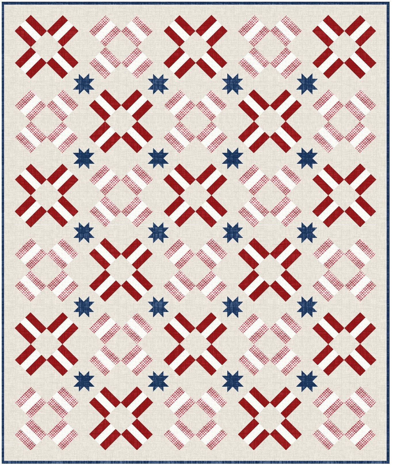 4th of July Night Sky Quilt Pattern - Paper Print Mailed Version