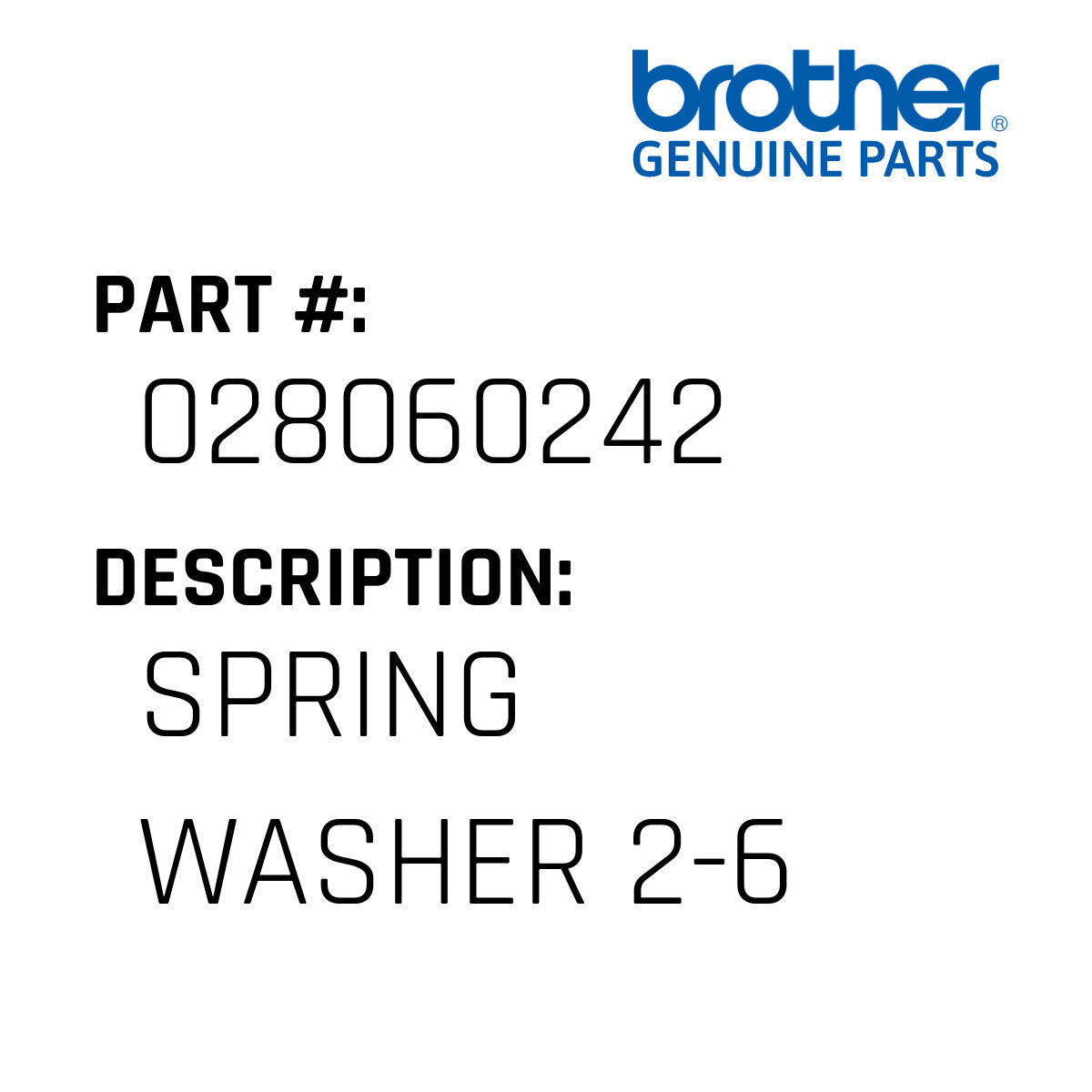 Spring Washer 2-6 - Brother #028060242