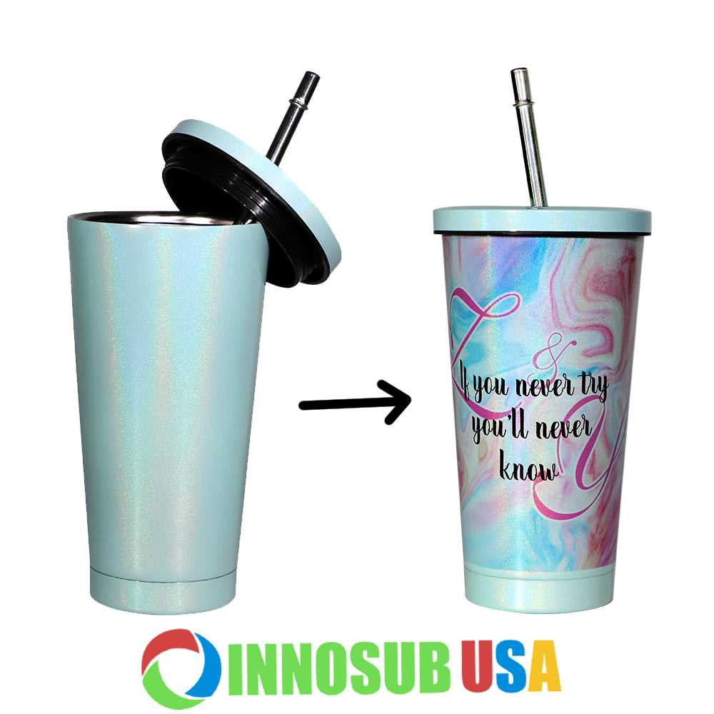 Sublimation Tumbler 15 Oz | With Glitter Finish by INNOSUB USA (Pack of 30)