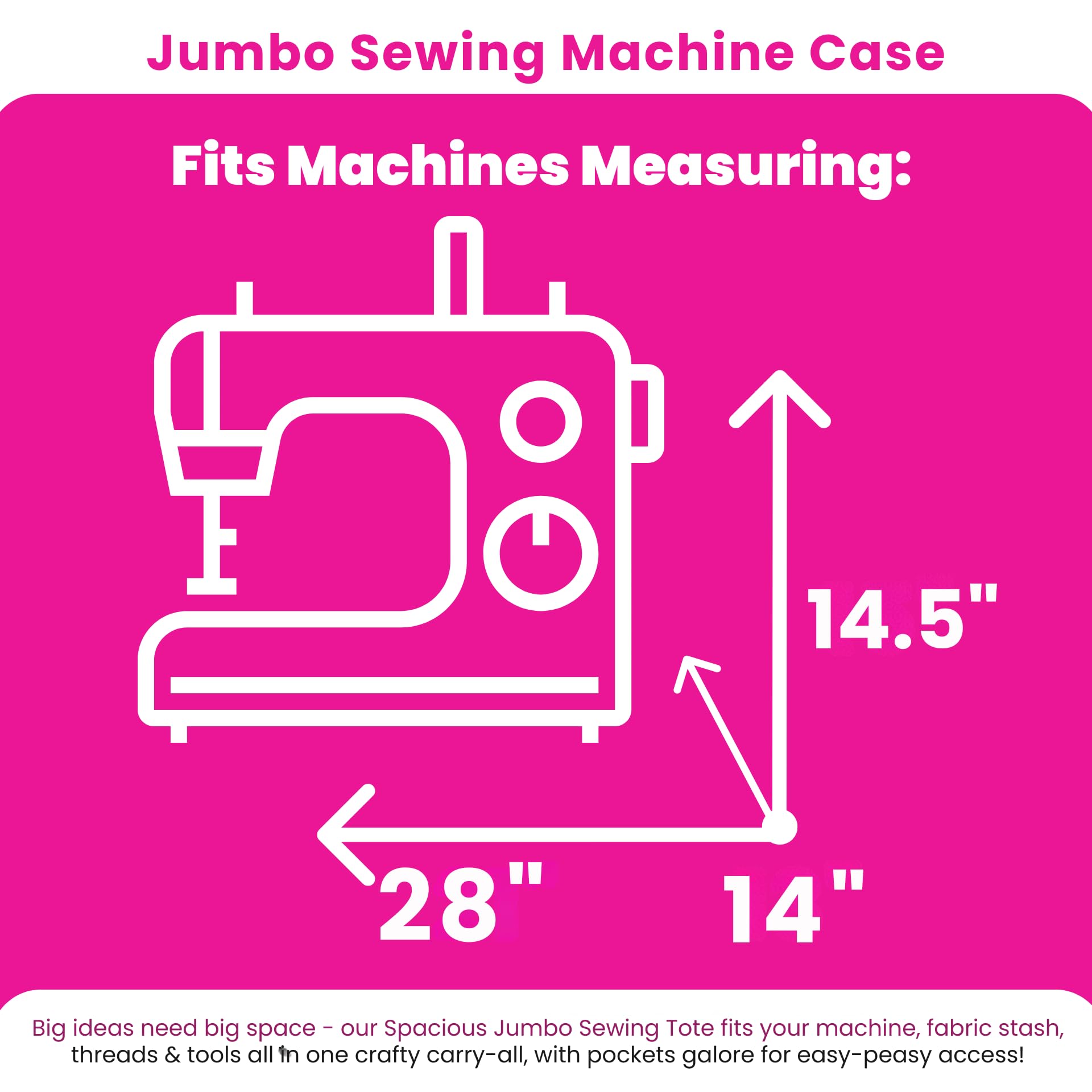 Everything Mary Jumbo 5 Wheel Collapsible Rolling Sewing Machine Storage Case, Floral