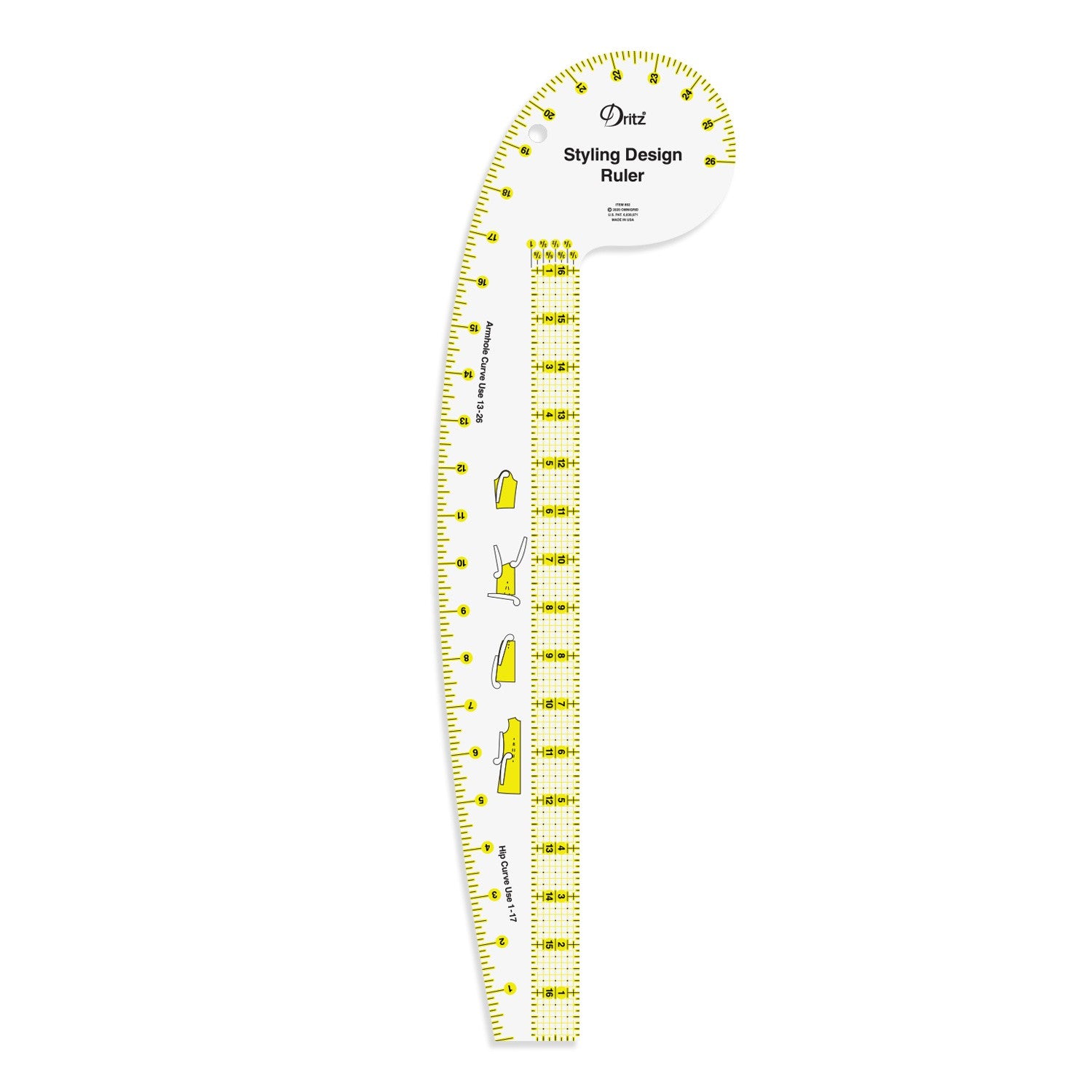 Dritz Styling Design Ruler Clear 20in