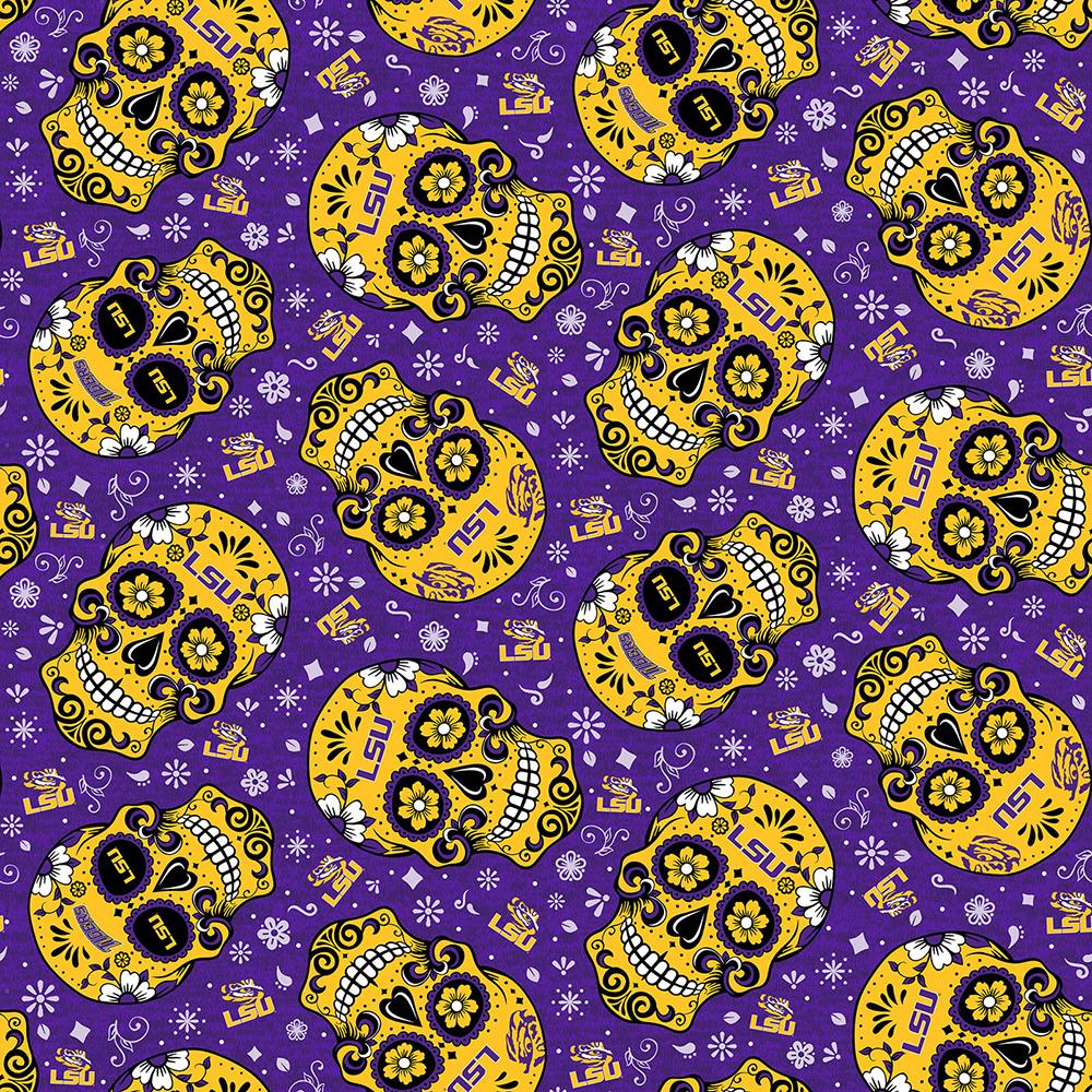 LSU Tigers - Tossed Sugar Skull