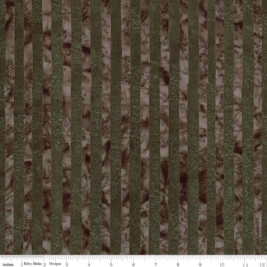 Elementals Batiks - Get in Line - Dark Vintage Green (3-Yard Pack)