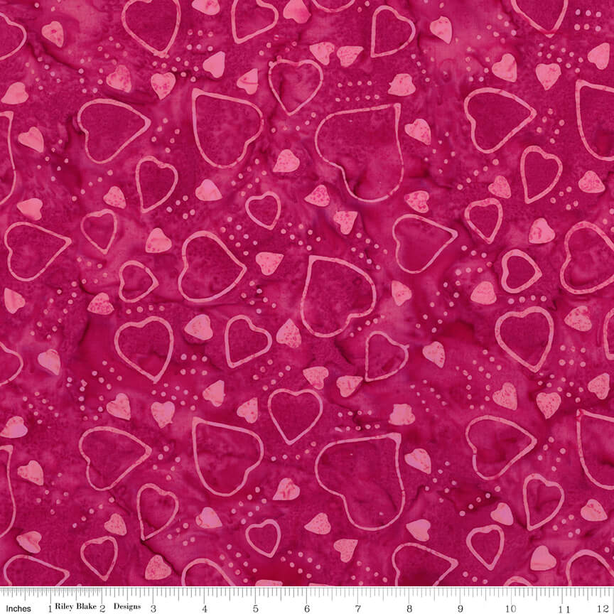Love Punch Batiks - Hearts - Lollipop