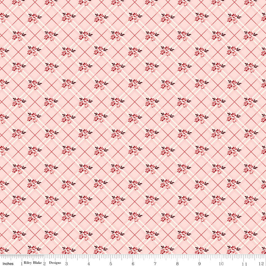Love You Always - Floral Plaid - Pink