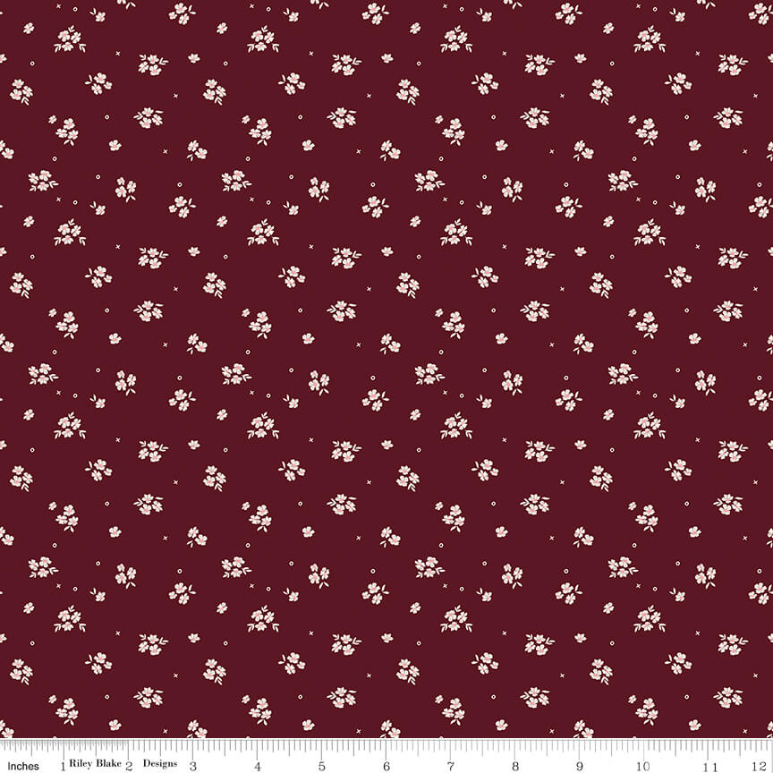Love You Always - Ditsy - Maroon