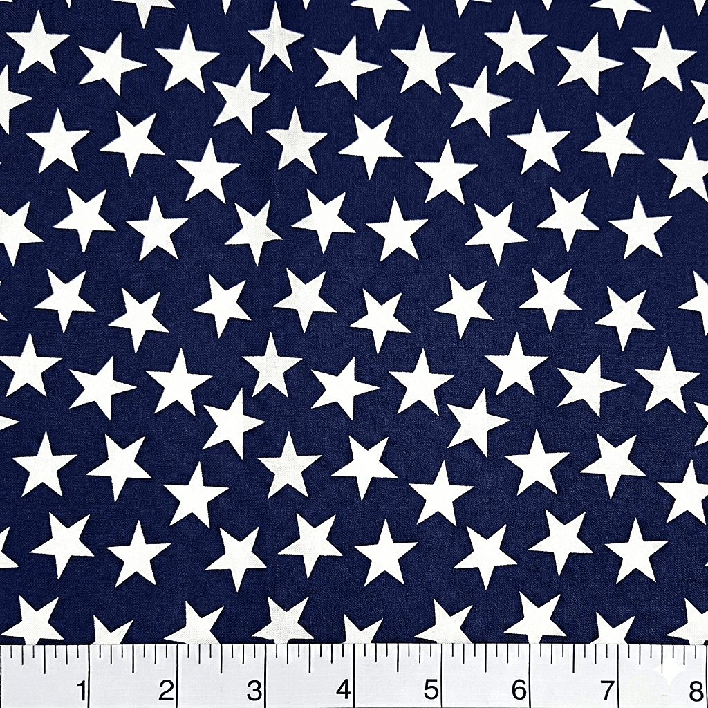Patriotic Stars 108" Supreme Backings - Large White Stars on Navy (3-Yard Pack)
